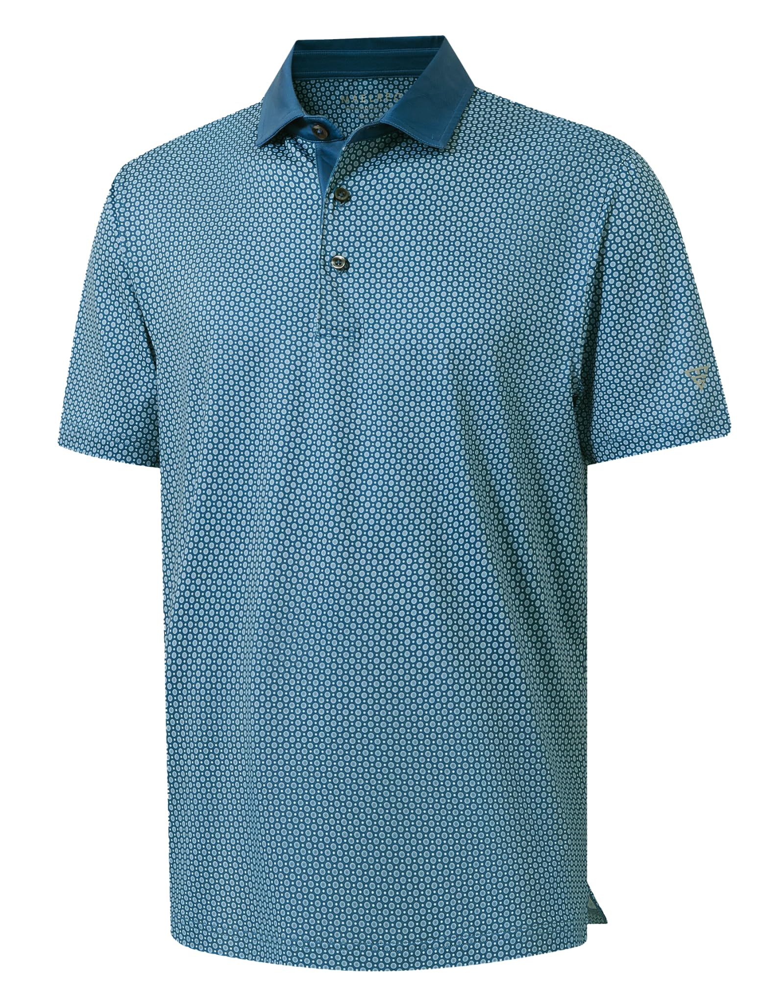 M MAELREG Golf Shirts for Men Short Sleeve Print Patterns Moisture Wicking Performance Lightweight Collared Mens Polo Shirts