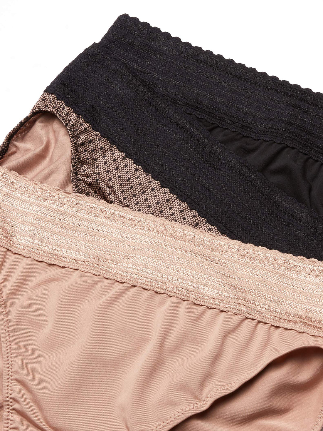 Warner's Women's Blissful Benefits No Muffin Top Micro Hi-cut Panties With Lace Multipack