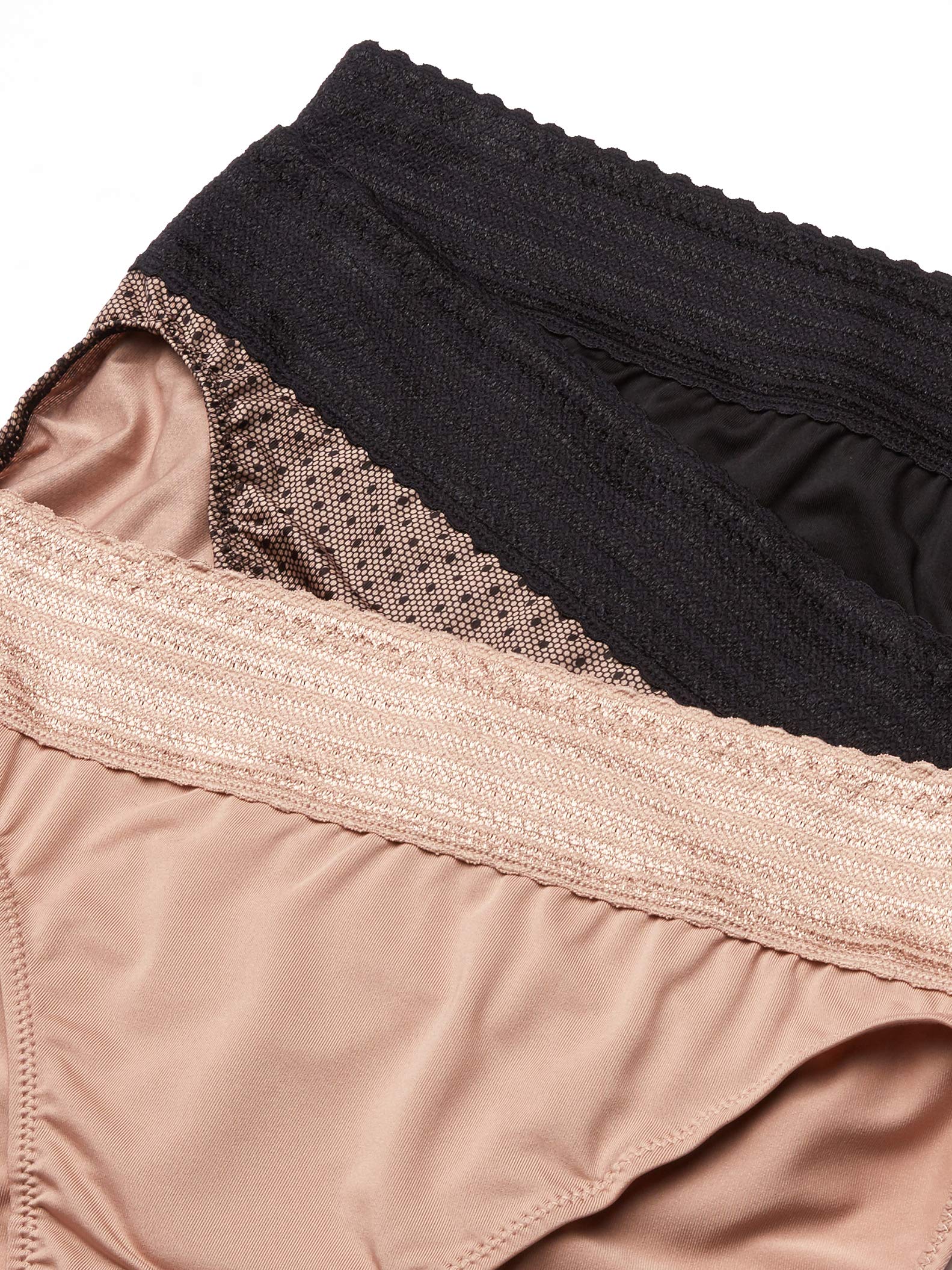 Warner's Women's Blissful Benefits No Muffin Top Micro Hi-cut Panties With Lace Multipack