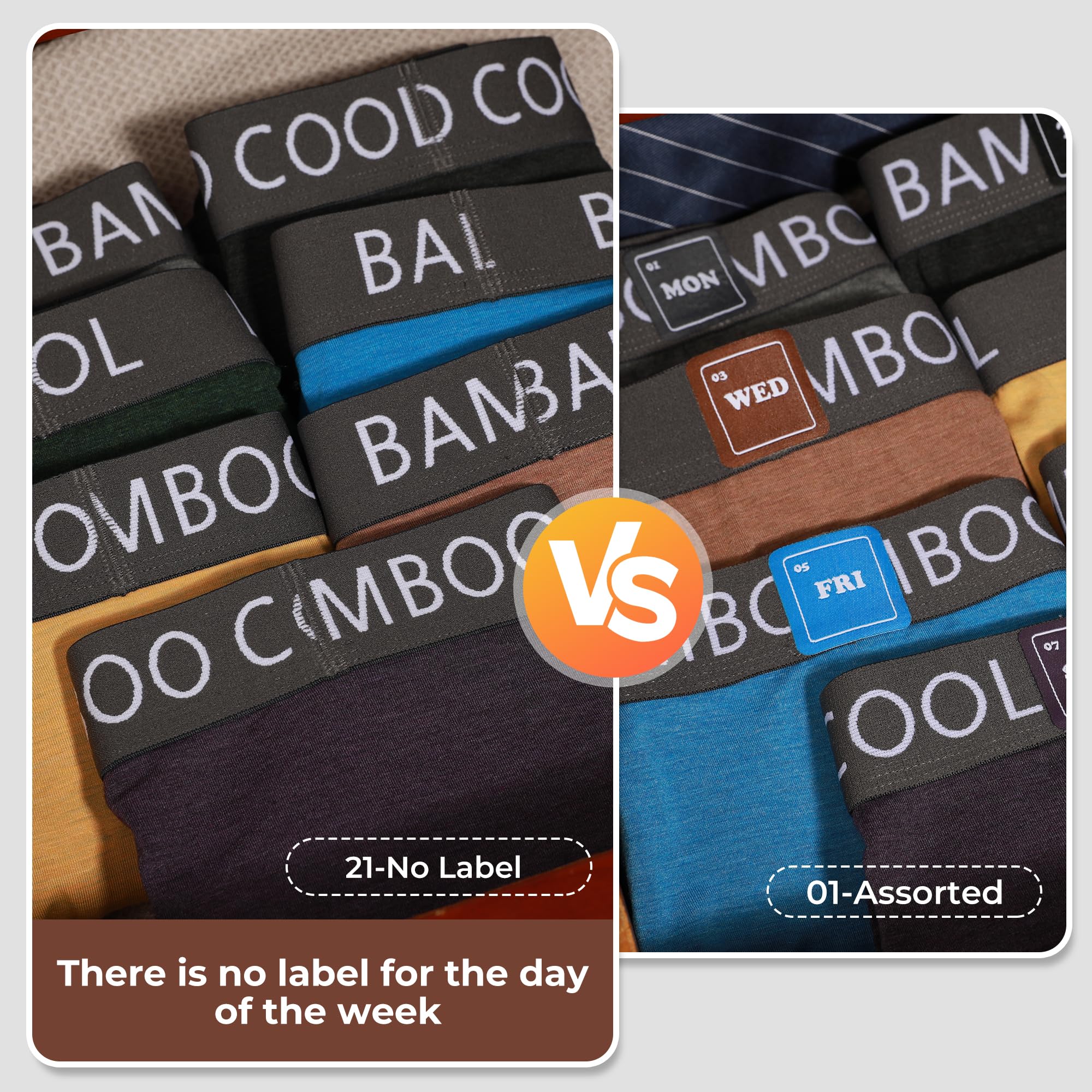 BAMBOO COOL Men's Ultra ComfortSoft Underwear, Moisture Wicking & Breathable No Ride Up Boxer Briefs with Fly, Multipack