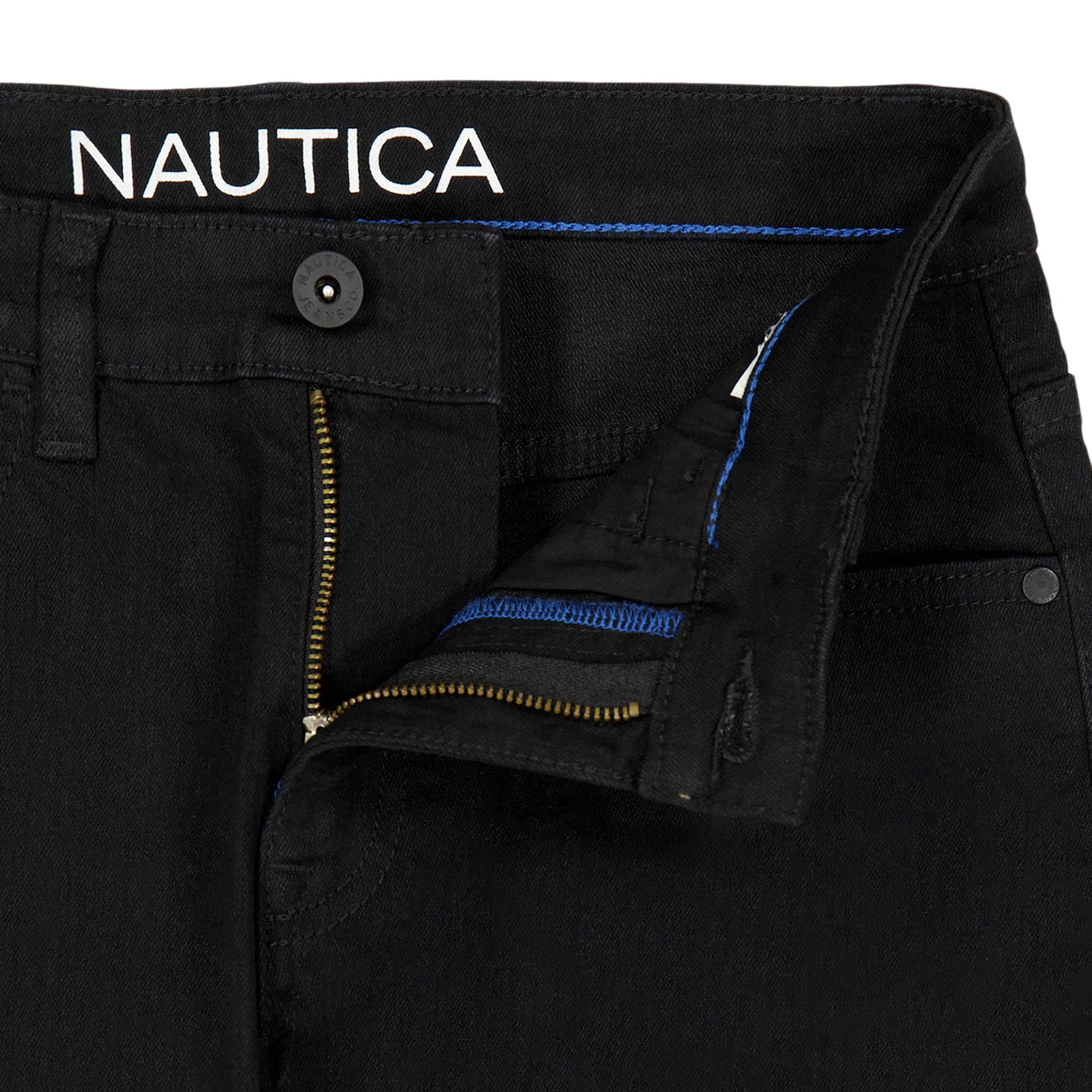 Nautica Boys' Classic Fit Straight Leg Denim Jeans, 5-Pocket Style, Zipper Fly & Button Closure