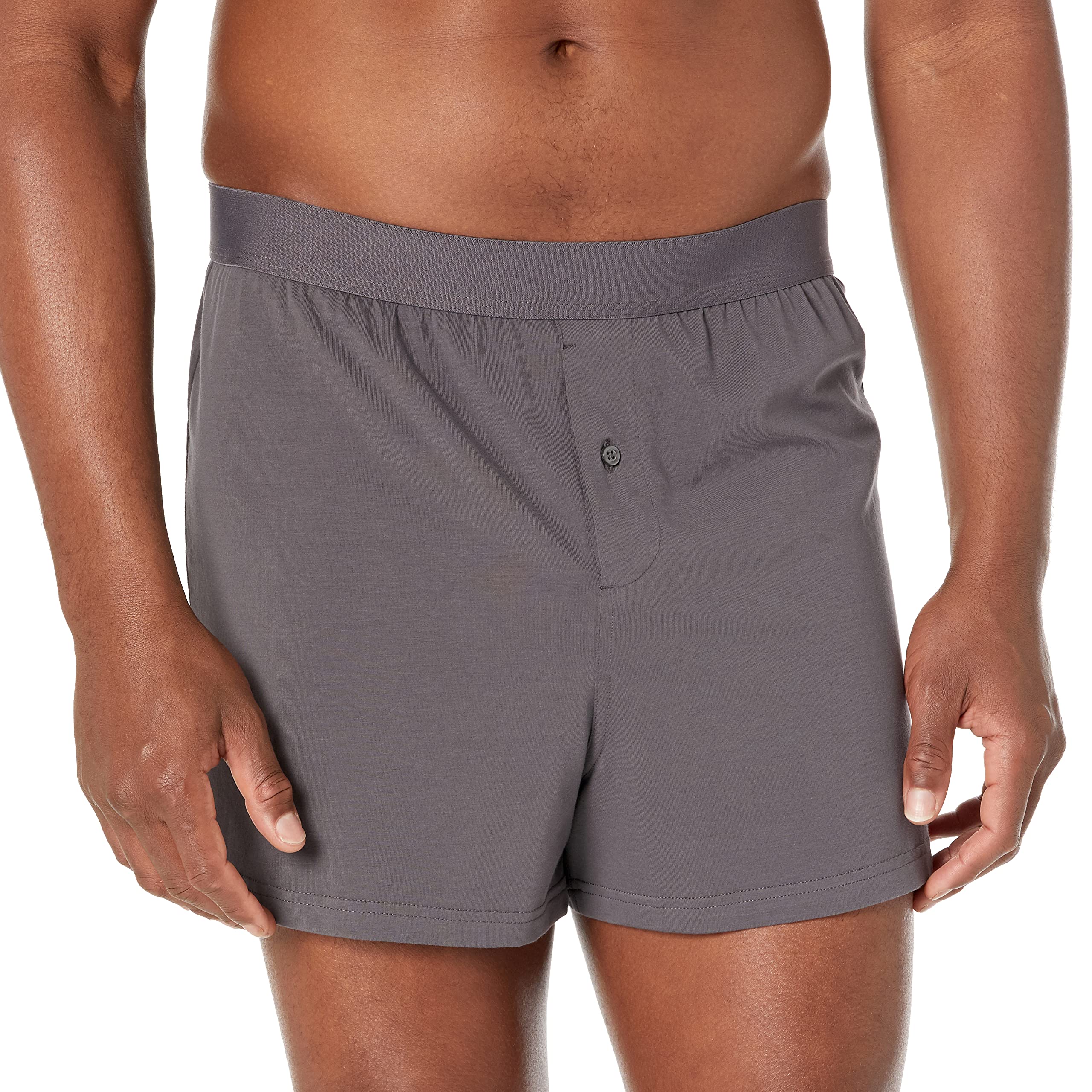 Amazon Essentials Men's Breathable Cotton Jersey Boxer Shorts, Soft Relaxed Fit for All-Day Comfort, Pack of 5
