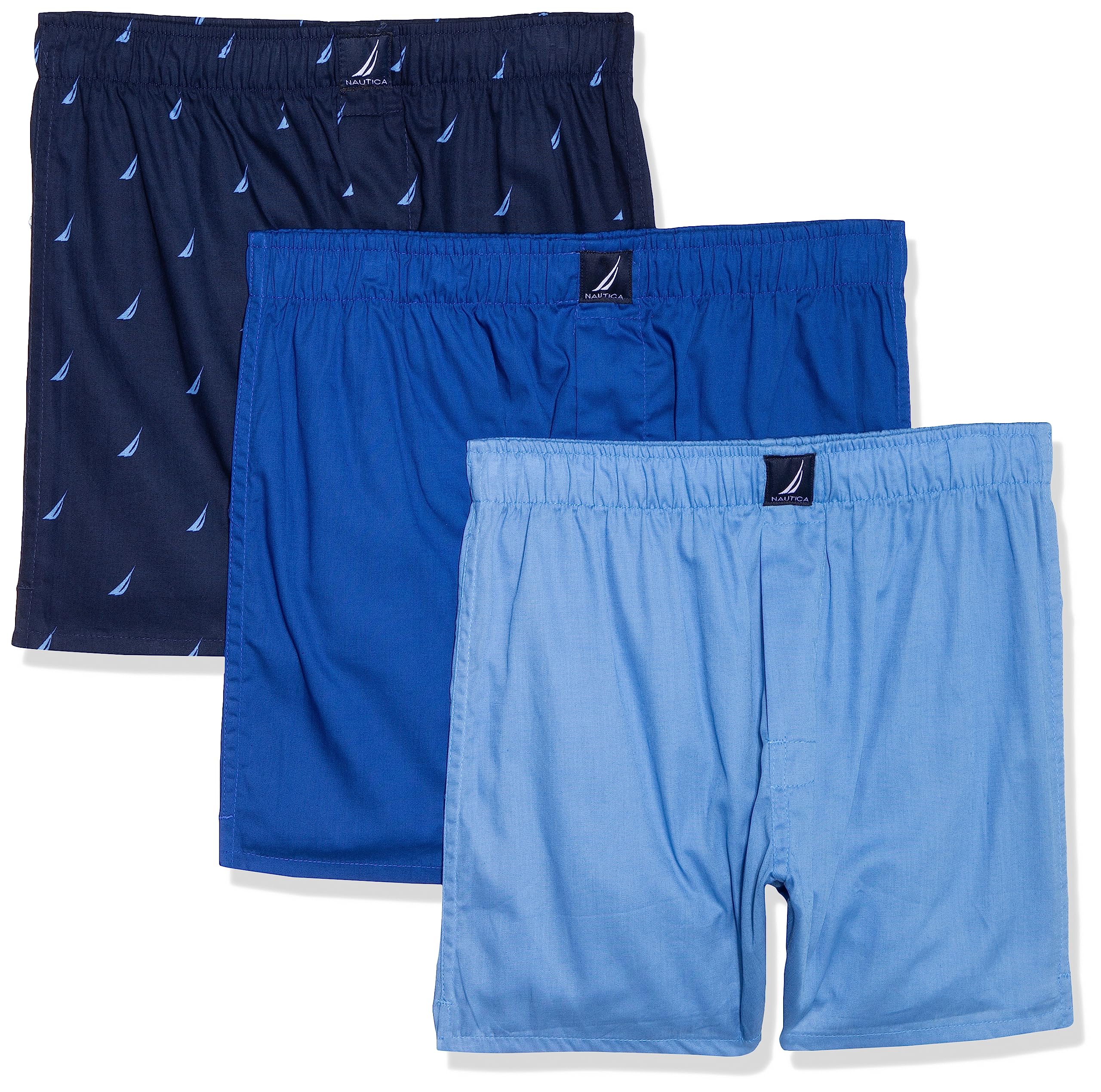 Nautica Men's Classic Cotton 3-Pack Woven Boxers