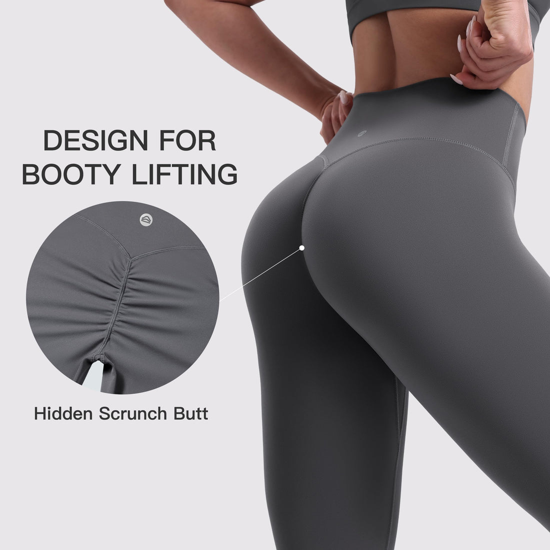 ENERBLOOM Yoga Leggings for Women Hidden Scrunch 25"/28"