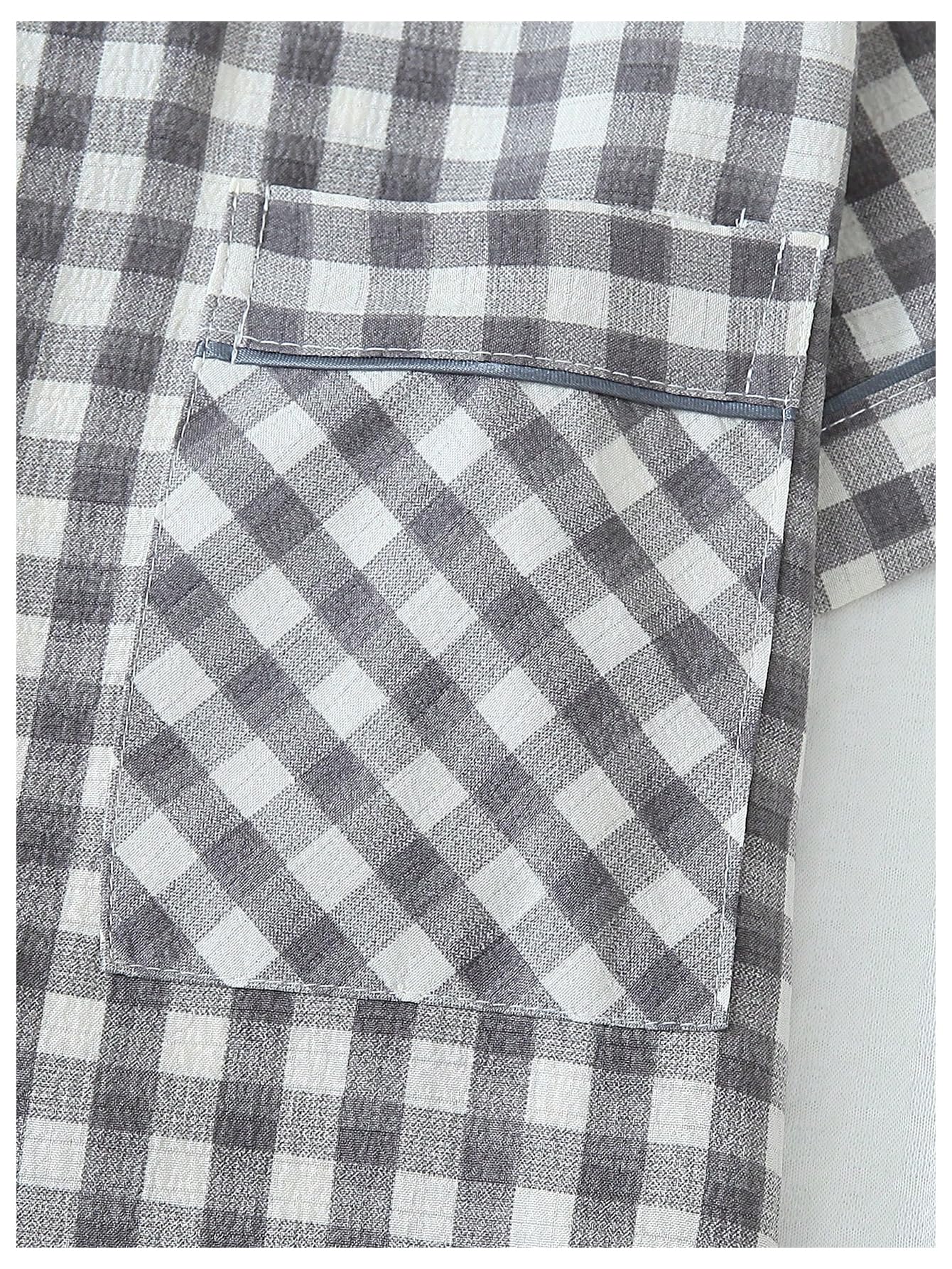 Verdusa Pajamas Sets 2 Piece Gingham Cute Button Down Shirts with Shorts