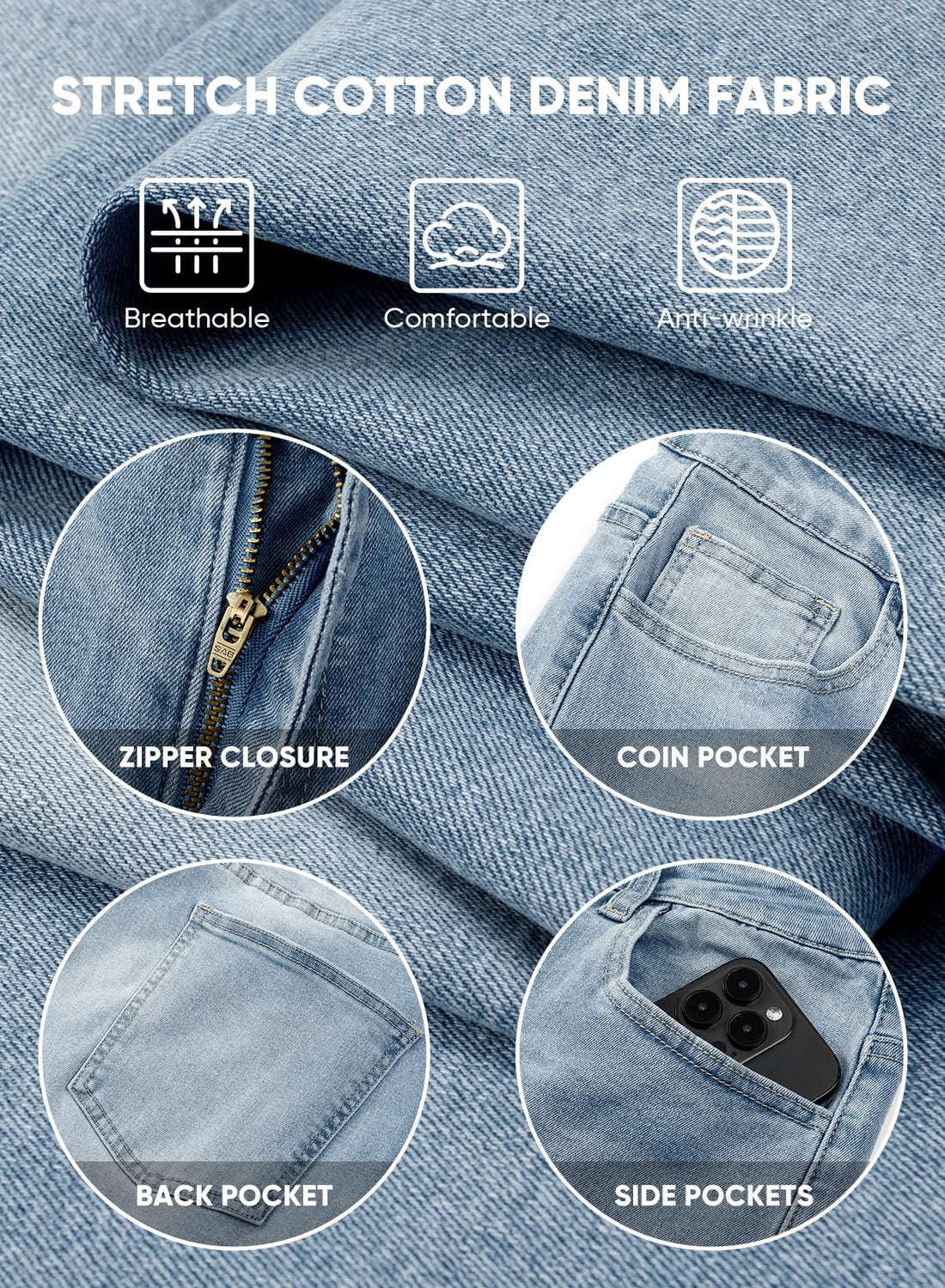 JMIERR Men's Tapered Baggy Jeans - Loose Fit Wide Leg Denim Pants | Vintage Relaxed Loose Fit, Stretch, Wide Leg, Skater Streetwear, 5 Pockets, Casual Carpenter Jean, Hip Hop,Loose Fit,Outfit