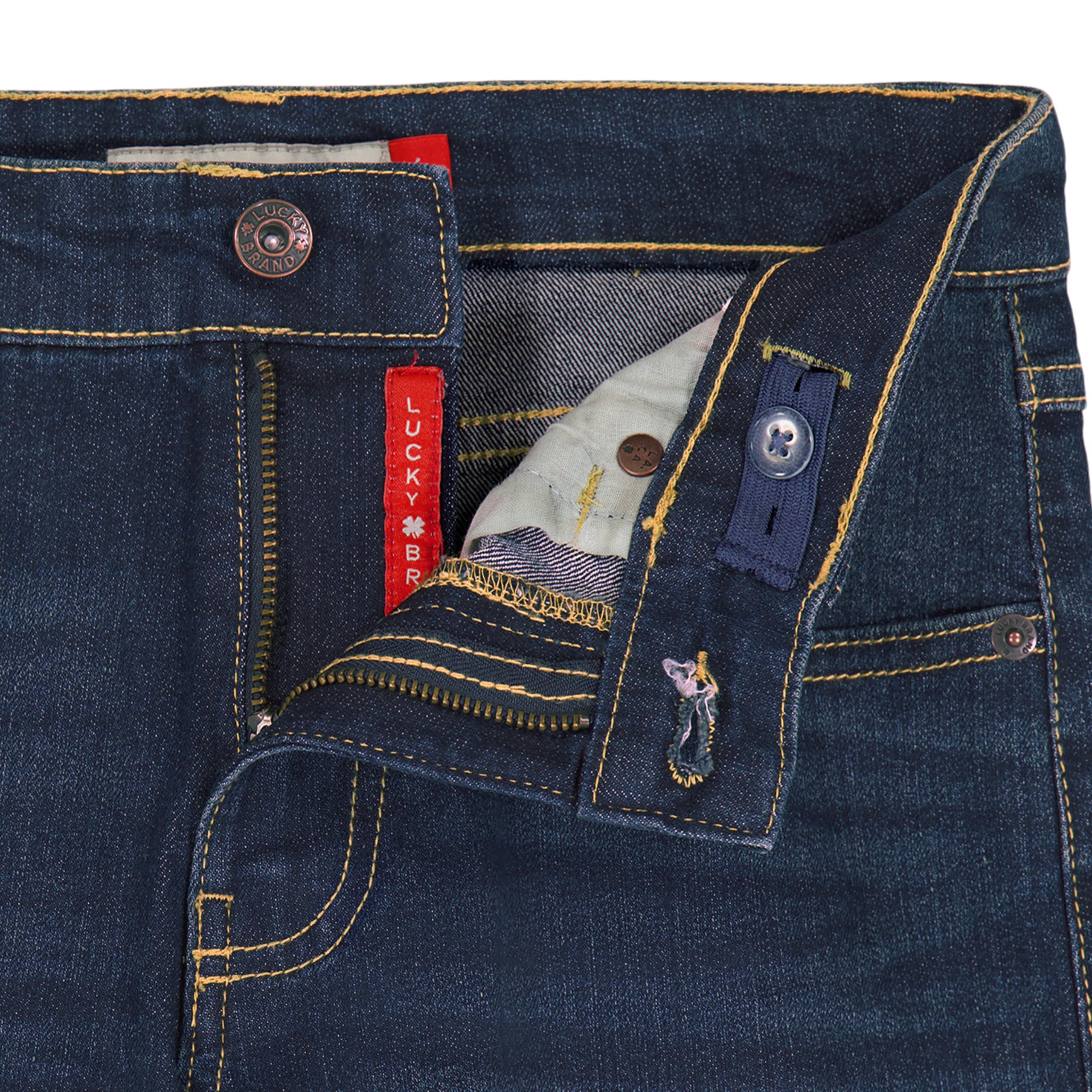 Lucky Brand Boys' Loose Fit Stretch Denim Jeans, 5-Pocket Style, Zipper Fly & Button Closure