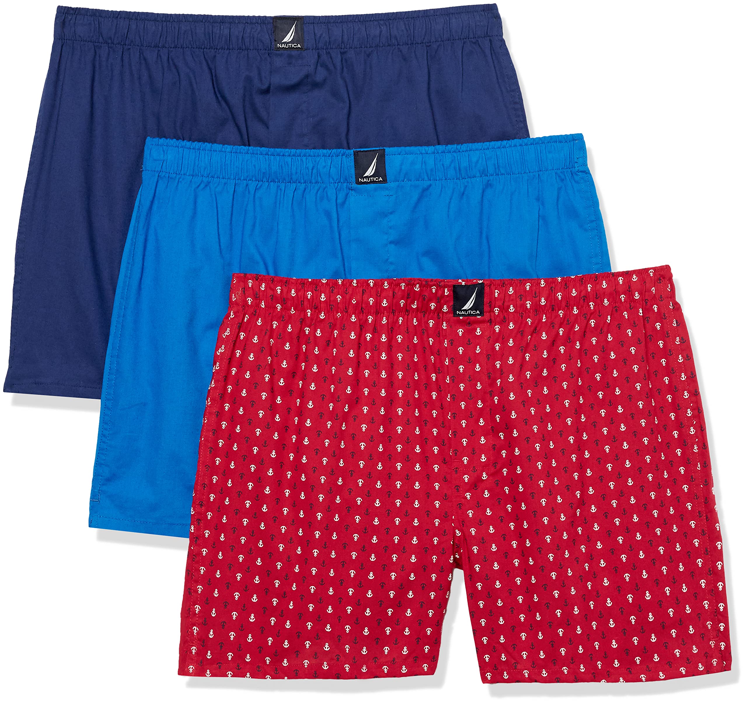 Nautica Men's Classic Cotton 3-Pack Woven Boxers