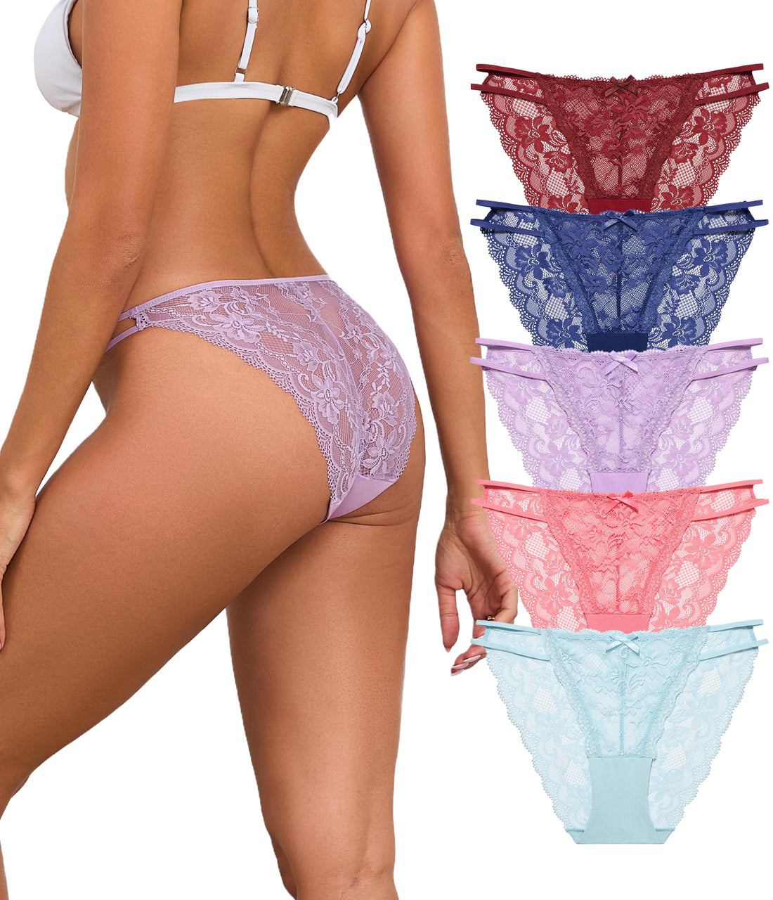 ANLIQI Women's Cotton Modal Ployamide Bikini Panties, Soft Moisture Wicking Hipster Briefs Undies for Ladies Multi-Pack