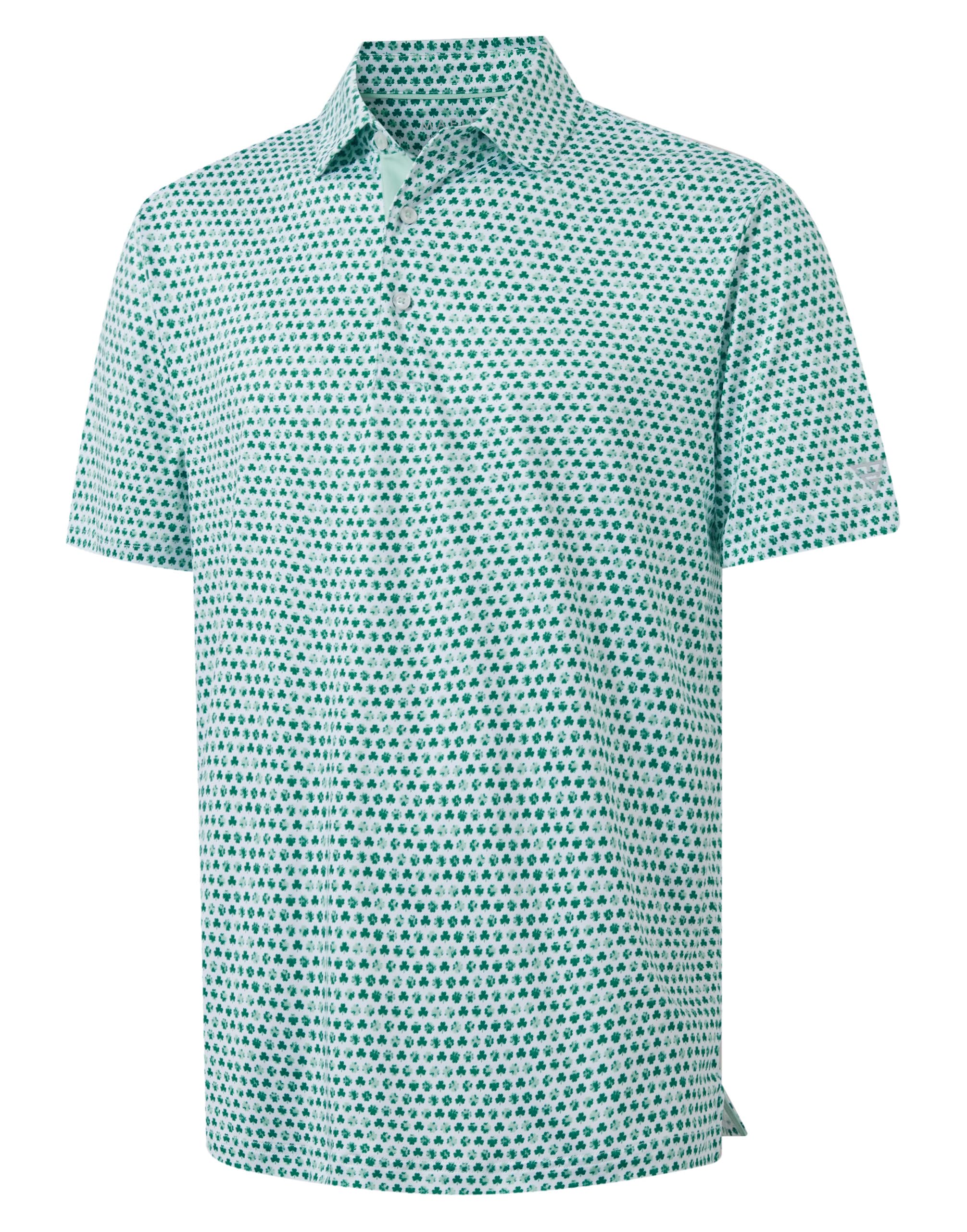 M MAELREG Mens Golf Shirt Print Performance Moisture Wicking Dry Fit Short Sleeve Casual Collared Polo Shirts for Men