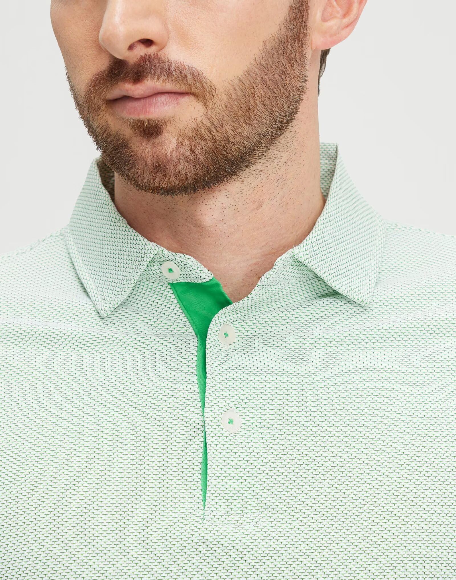 M MAELREG Mens Golf Shirts Short Sleeve Performance Moisture Wicking Dry Fit Collared Jacquard Polo Shirts for Men