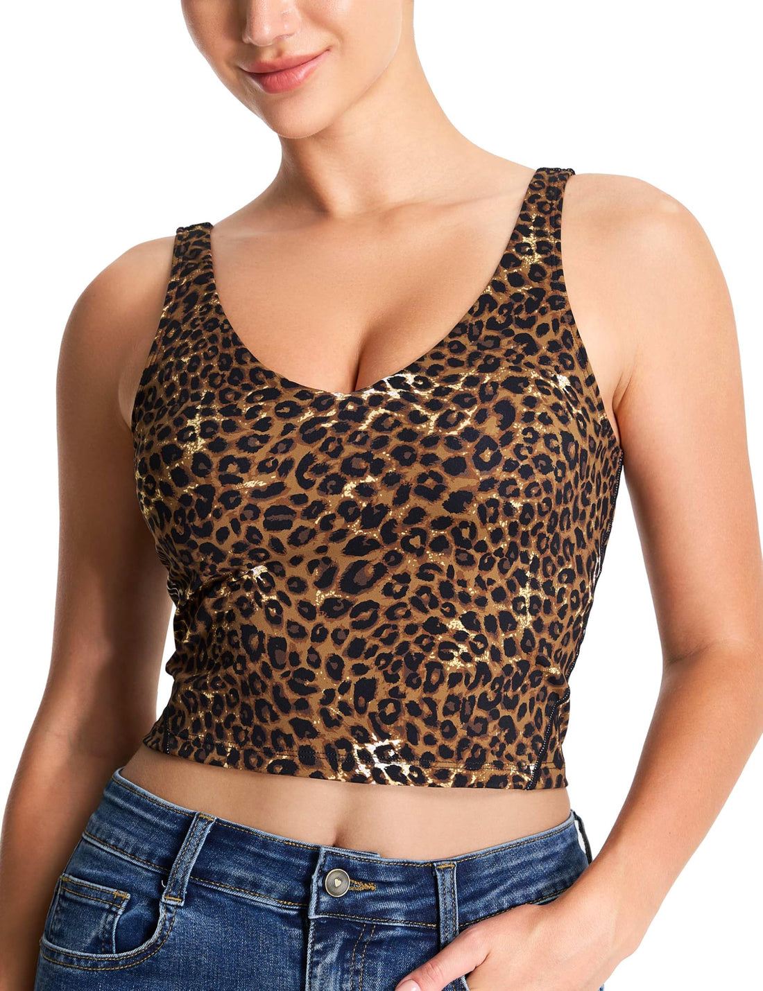 THE GYM PEOPLE Womens' Sports Bra Longline Wirefree Padded with Medium Support