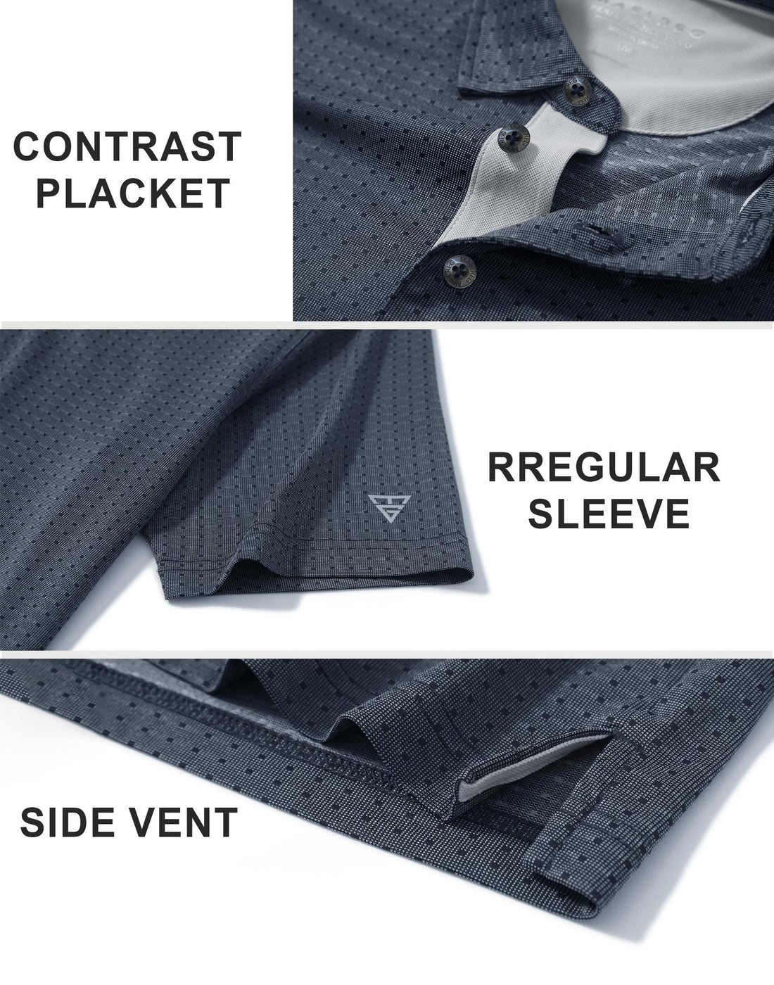 M MAELREG Mens Golf Polo Shirts Jacquard Ribbed Collar Performance Moisture Wicking Dry Fit Short Sleeve Golf Shirts for Men