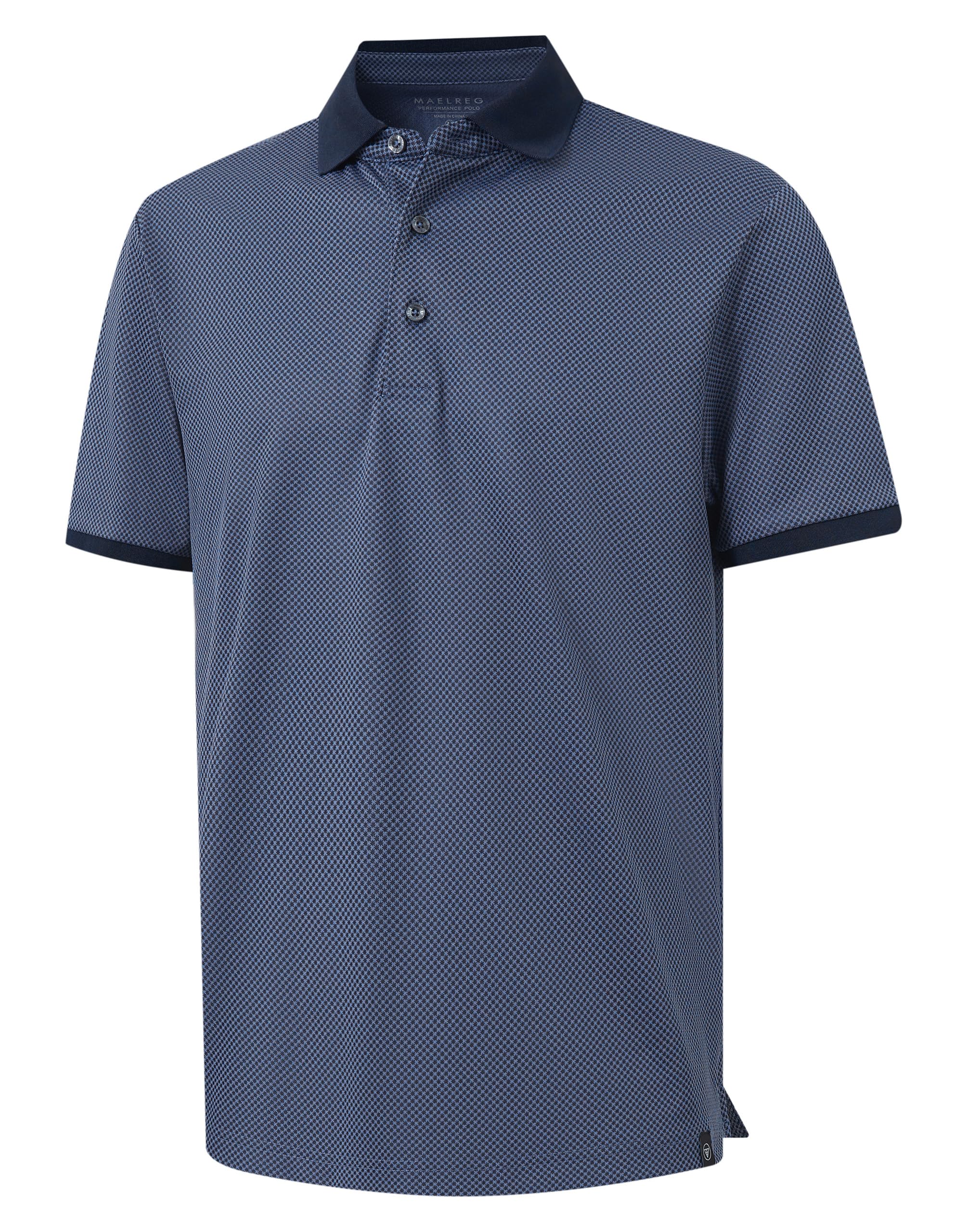 M MAELREG Mens Golf Polo Shirts Jacquard Ribbed Collar Performance Moisture Wicking Dry Fit Short Sleeve Golf Shirts for Men