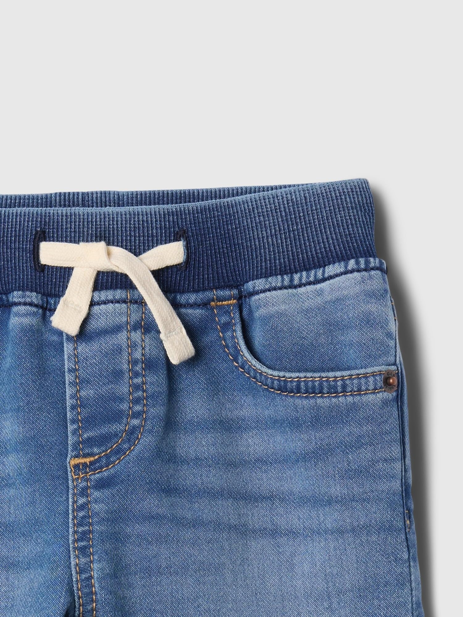 GAP Baby Boys' Ribbed Waist Slim Pull-on Denim