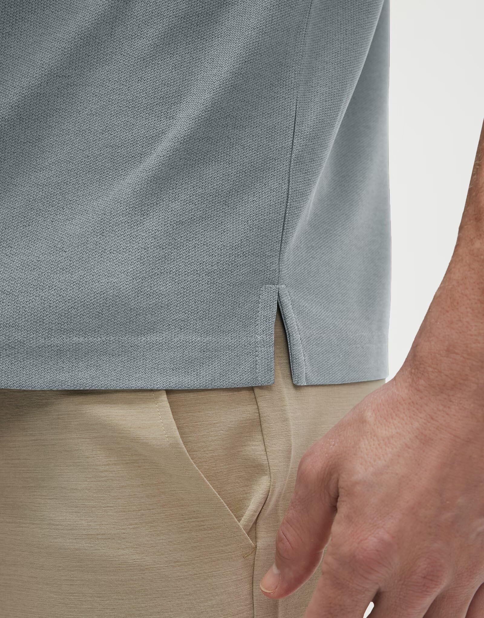 M MAELREG Golf Shirts for Men Heather Pocket Lightweight Moisture Wicking Cllared Stretch Mens Polo Shirts Short Sleeve