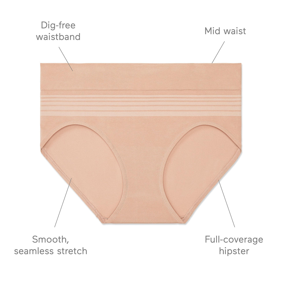 Warner's womens Warners Womens No Pinching, No Problems® Dig-free Comfort Waist Smooth and Seamless Hipster Ru0501p