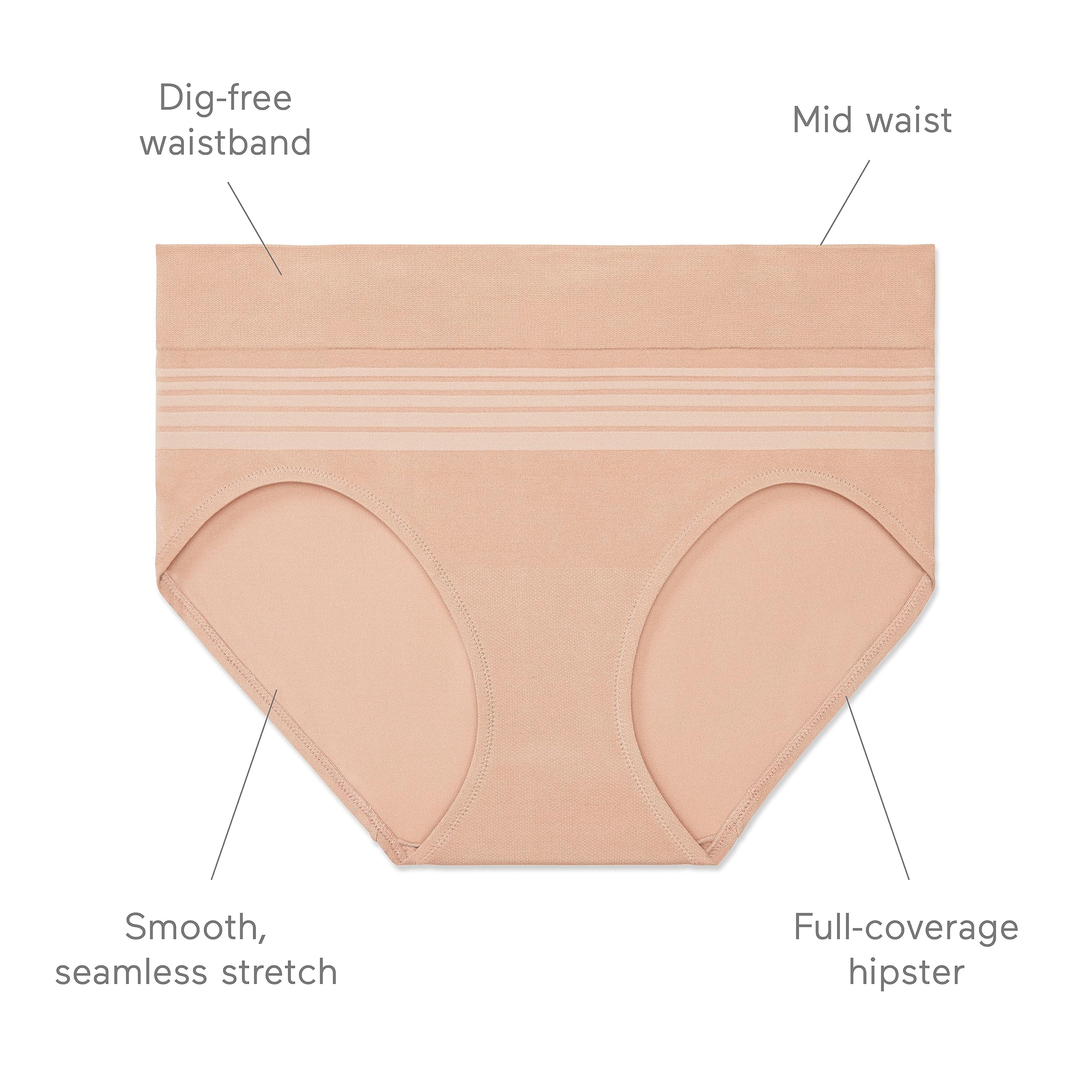 Warner's womens Warners Womens No Pinching, No Problems® Dig-free Comfort Waist Smooth and Seamless Hipster Ru0501p