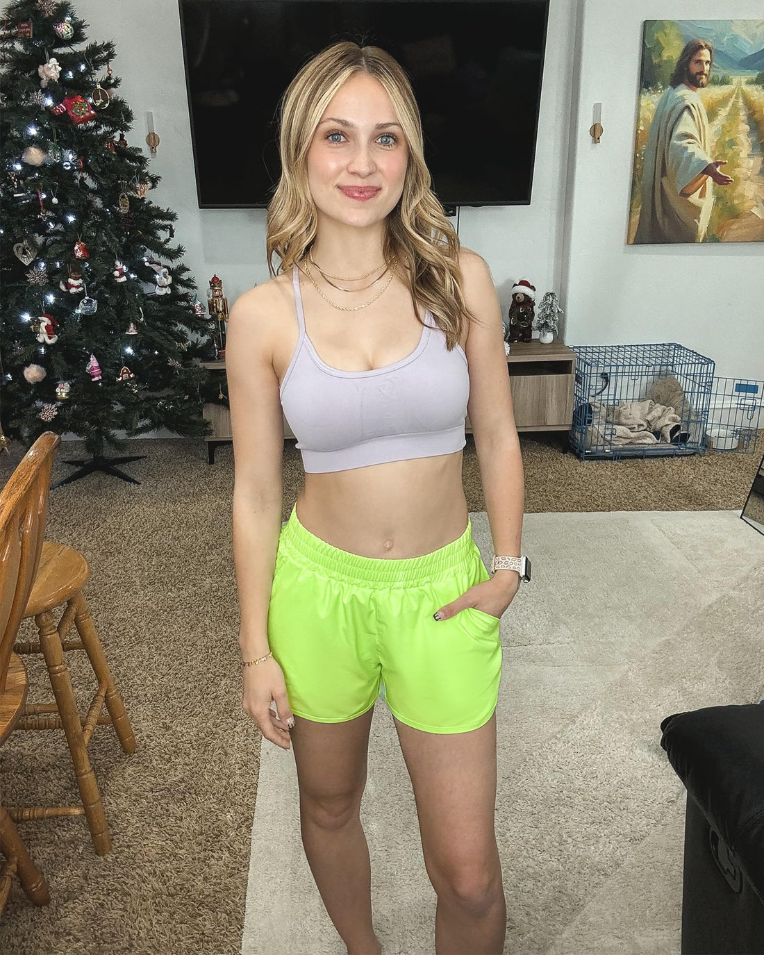 Stelle Womens 3" Running Shorts Mesh Liner High Waisted Workout Shorts Quick Dry Dolphin Athletic Shorts with Pockets