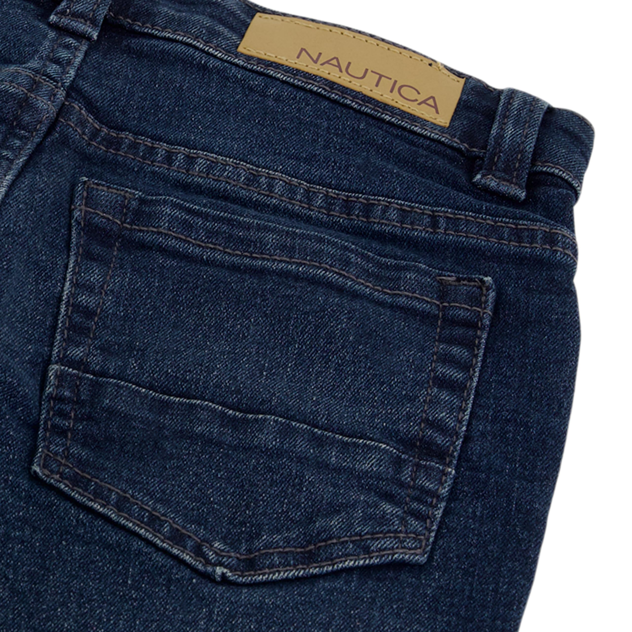 Nautica Boys' Classic Fit Straight Leg Denim Jeans, 5-Pocket Style, Zipper Fly & Button Closure