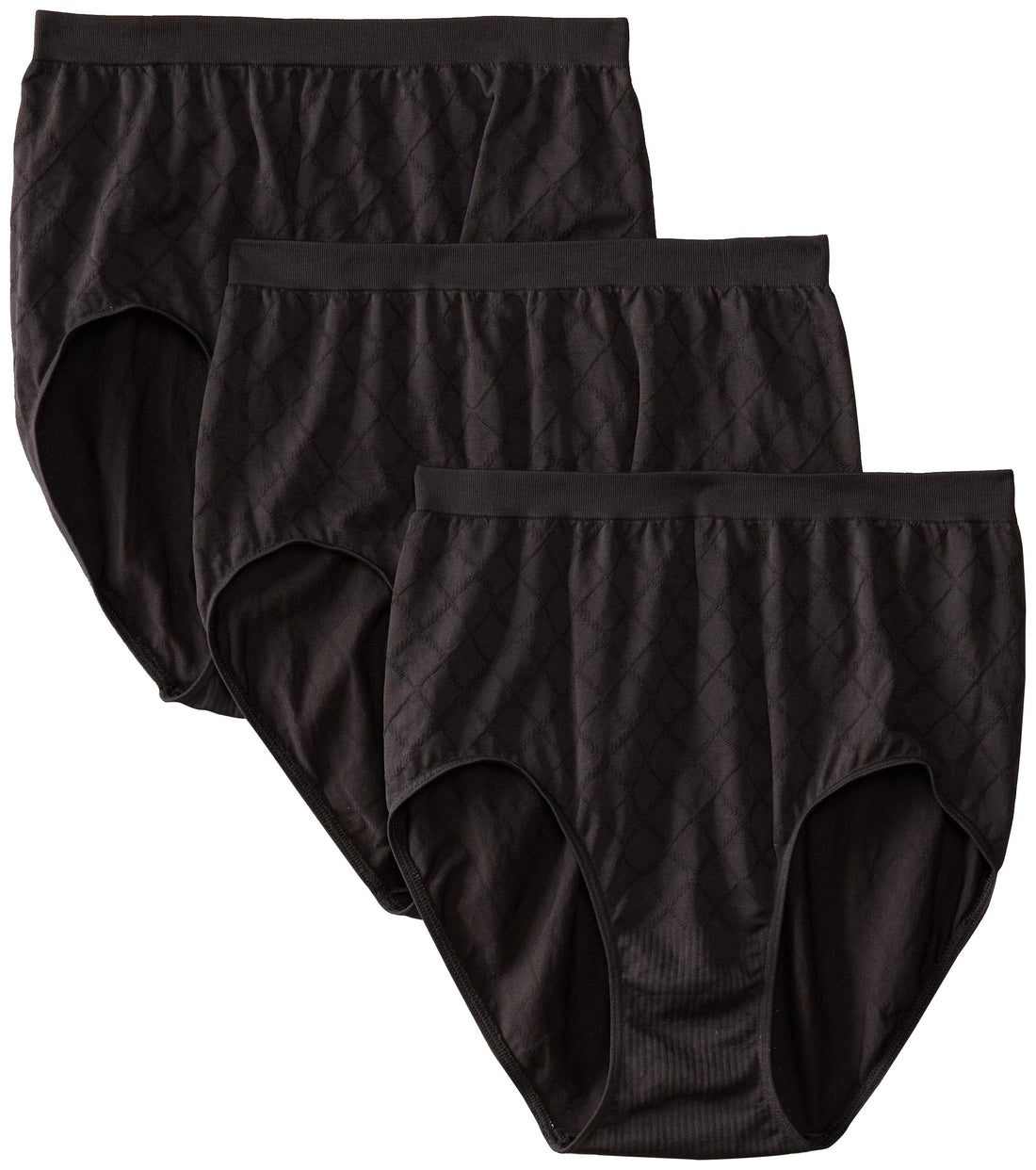 Bali Women's Comfort Revolution Seamless Brief Underwear, Microfiber Stretch Panty, 3-pack