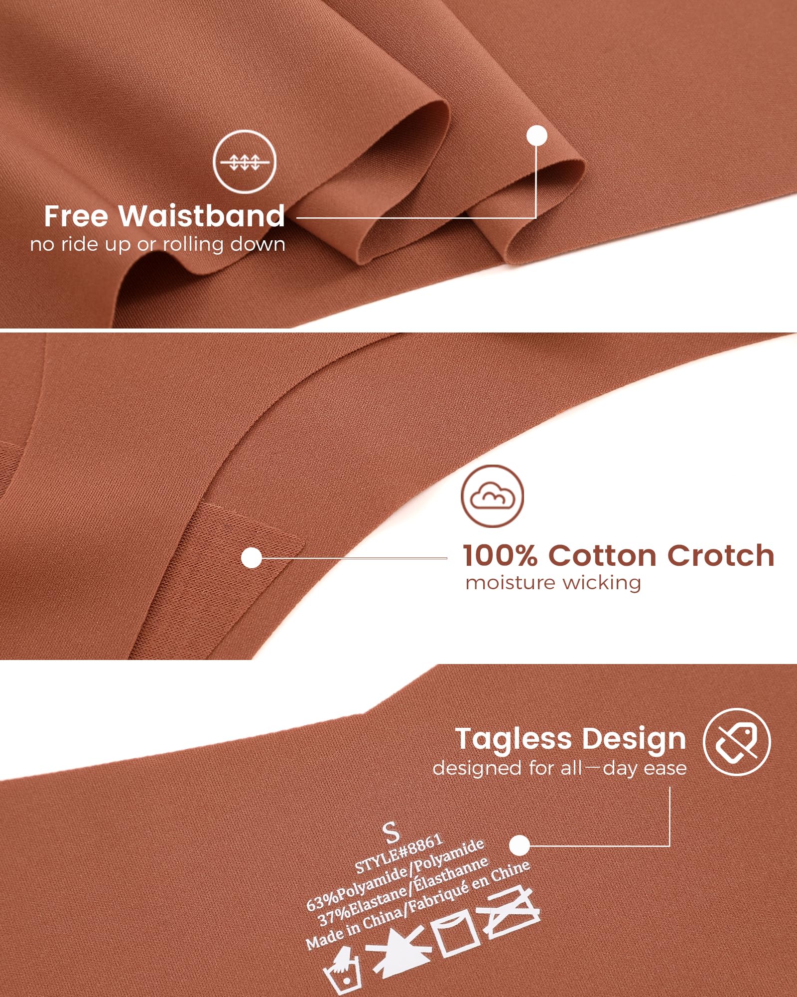 Take Talk Underwear Womens 9 Pack Seamless Thongs No Show Workout Panties | V-waisted Invisible Sexy Tangas,Lingerie for Women,for Workout Sets for Women,for Fitness Clothing,for Gym,Yoga,Running