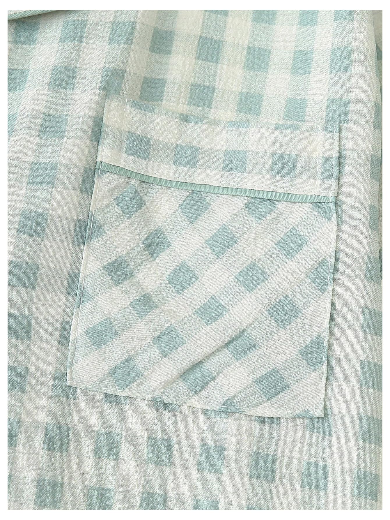 Verdusa Pajamas Sets 2 Piece Gingham Cute Button Down Shirts with Shorts