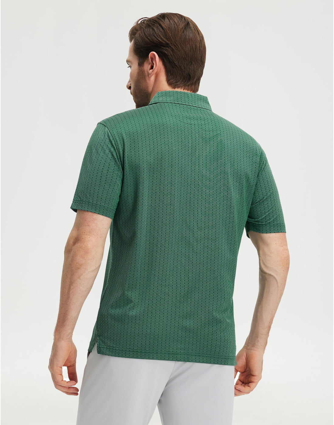 M MAELREG Mens Golf Polo Shirts Jacquard Ribbed Collar Performance Moisture Wicking Dry Fit Short Sleeve Golf Shirts for Men