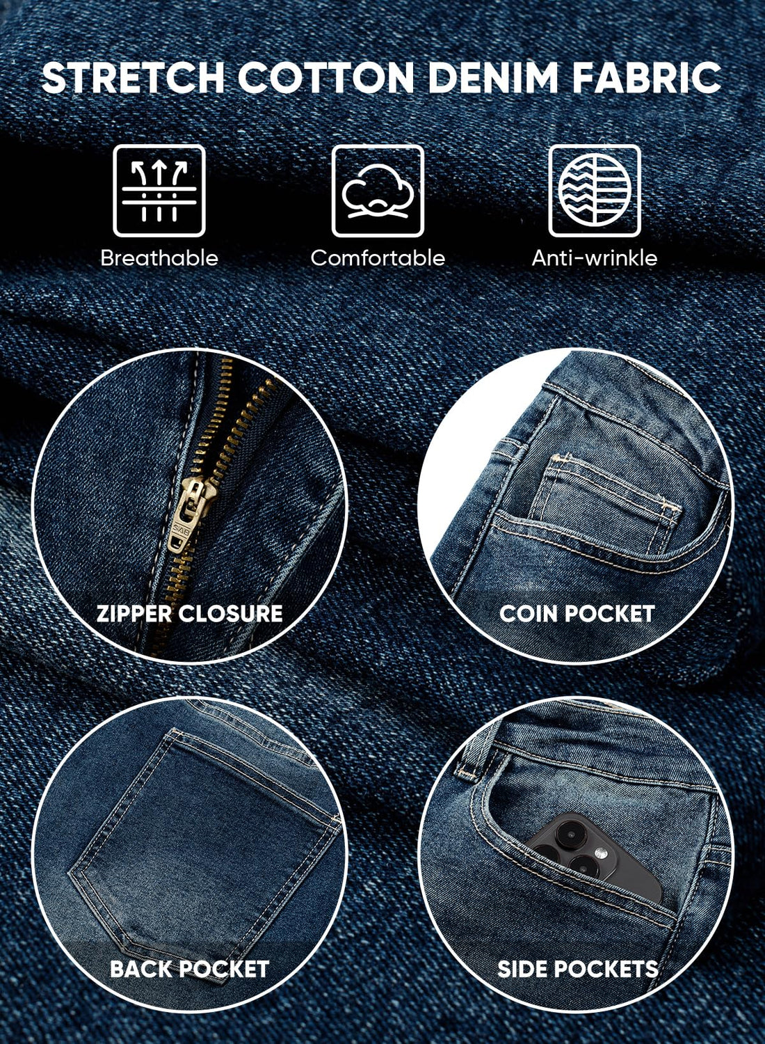 JMIERR Men's Tapered Baggy Jeans - Loose Fit Wide Leg Denim Pants | Vintage Relaxed Loose Fit, Stretch, Wide Leg, Skater Streetwear, 5 Pockets, Casual Carpenter Jean, Hip Hop,Loose Fit,Outfit