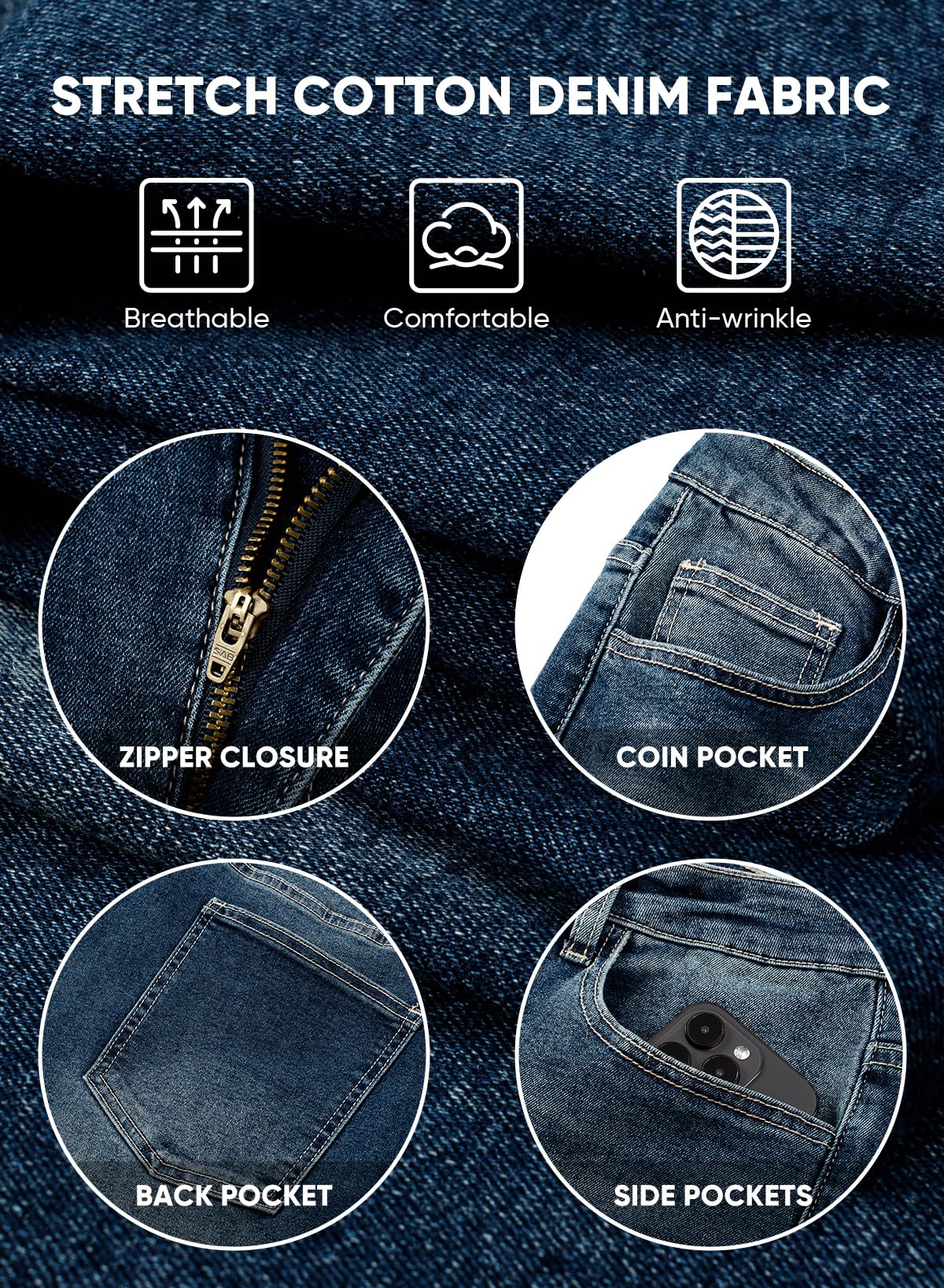 JMIERR Men's Tapered Baggy Jeans - Loose Fit Wide Leg Denim Pants | Vintage Relaxed Loose Fit, Stretch, Wide Leg, Skater Streetwear, 5 Pockets, Casual Carpenter Jean, Hip Hop,Loose Fit,Outfit