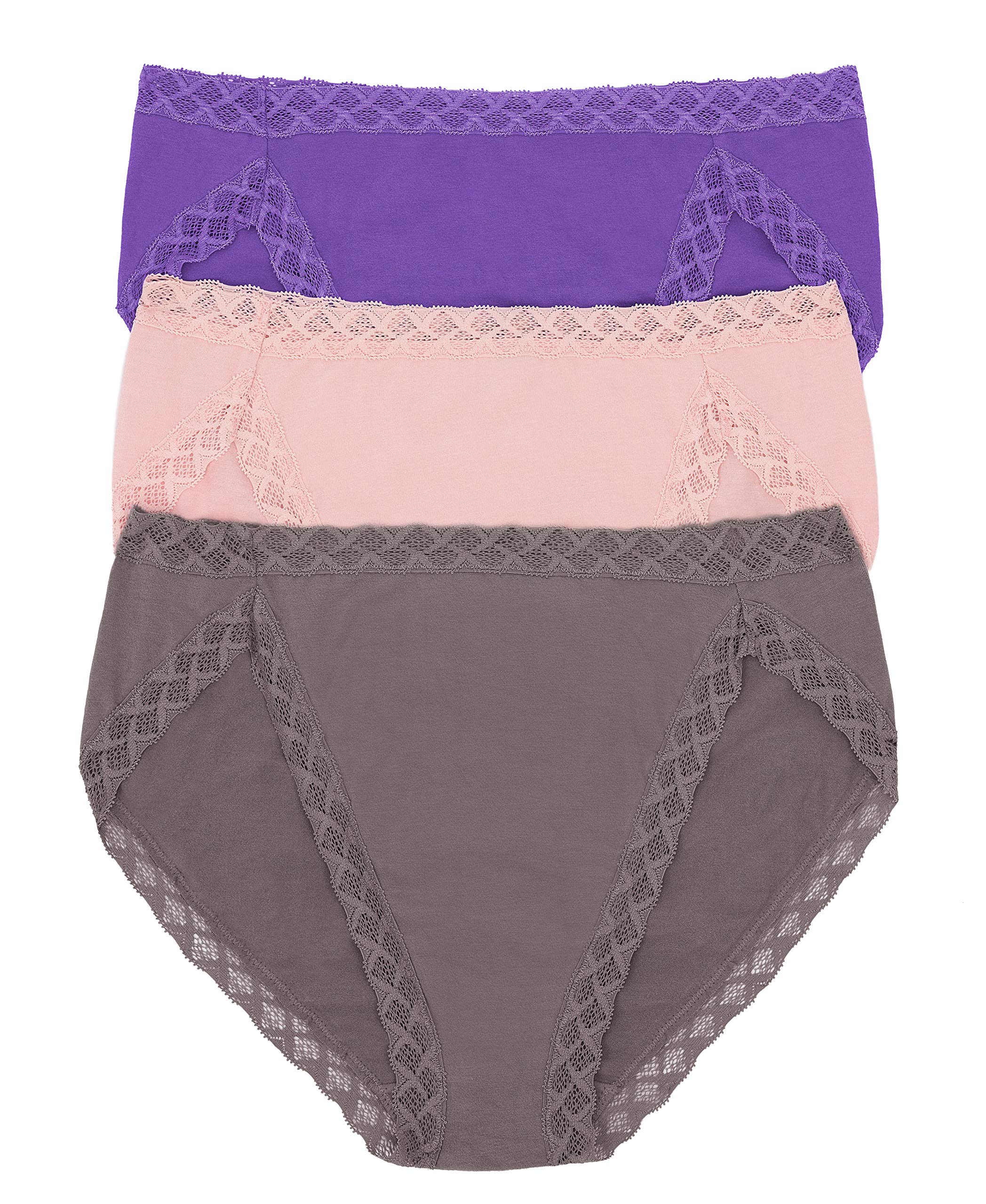 Natori Women's Pima Bliss French Cut Briefs 3 Pack