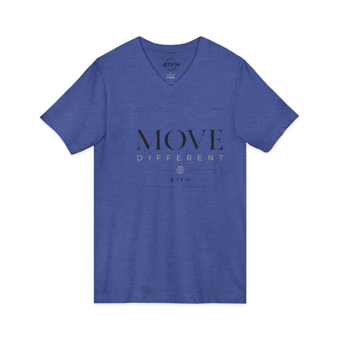 Move Different V-Neck Tee — Minimal Motivational Graphic Shirt Printify