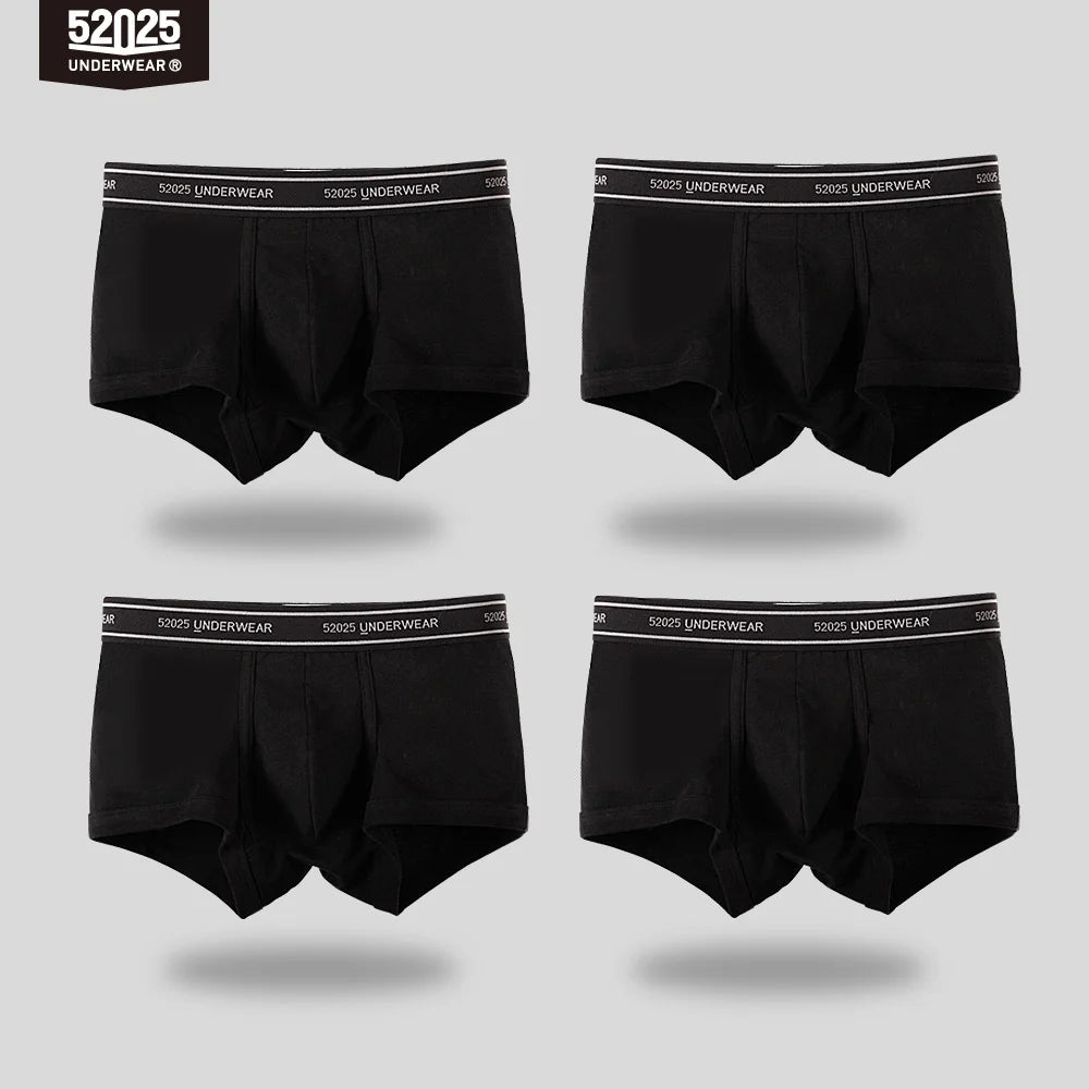 52025 Men's Cotton Modal Boxers (4-Pack) – Silky-Soft Fabric, Anatomical Contoured Pouch and Comfortable Everyday Fit
