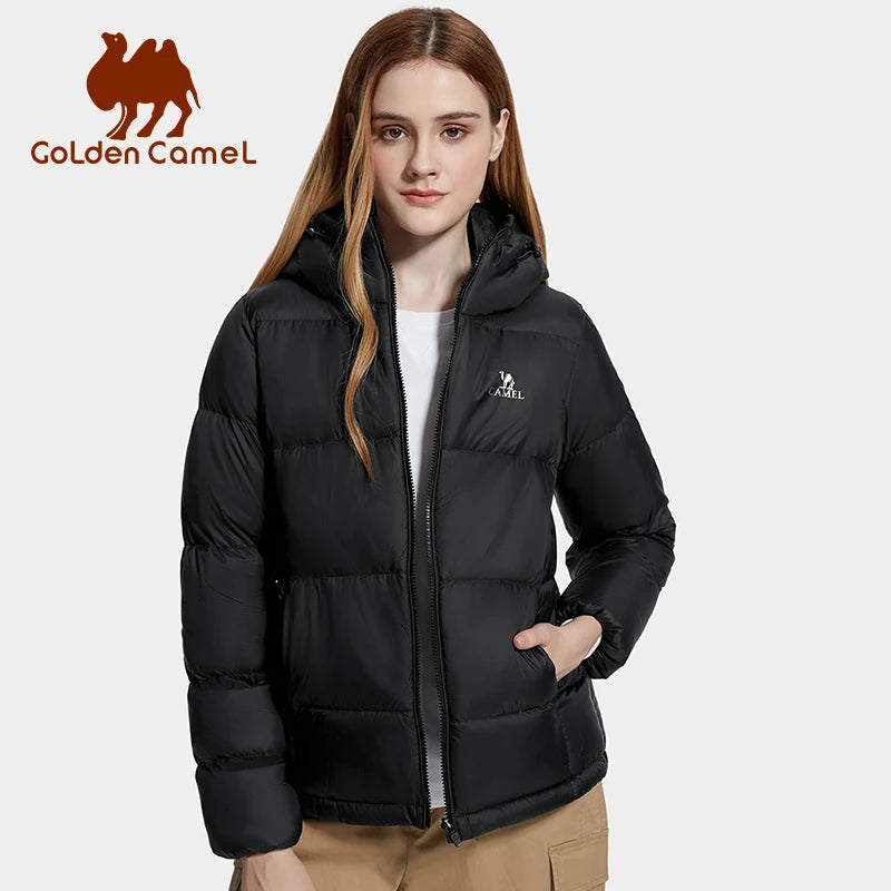 GOLDEN CAMEL Down Jackets Women Warm Hooded Thickened Bread Hiking Jacket for Men 2023 Puffer Heated Clothes Men's Winter Coats