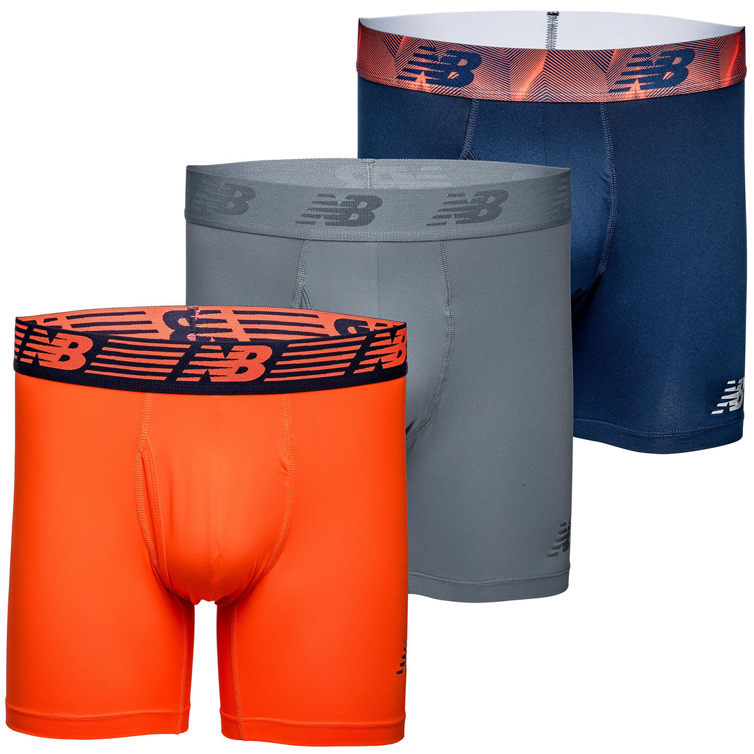 New Balance Men's Performance Boxer Briefs with Fly, Breathable Stretch Underwear, Moisture Wicking, Soft Waistband (3 Pack)