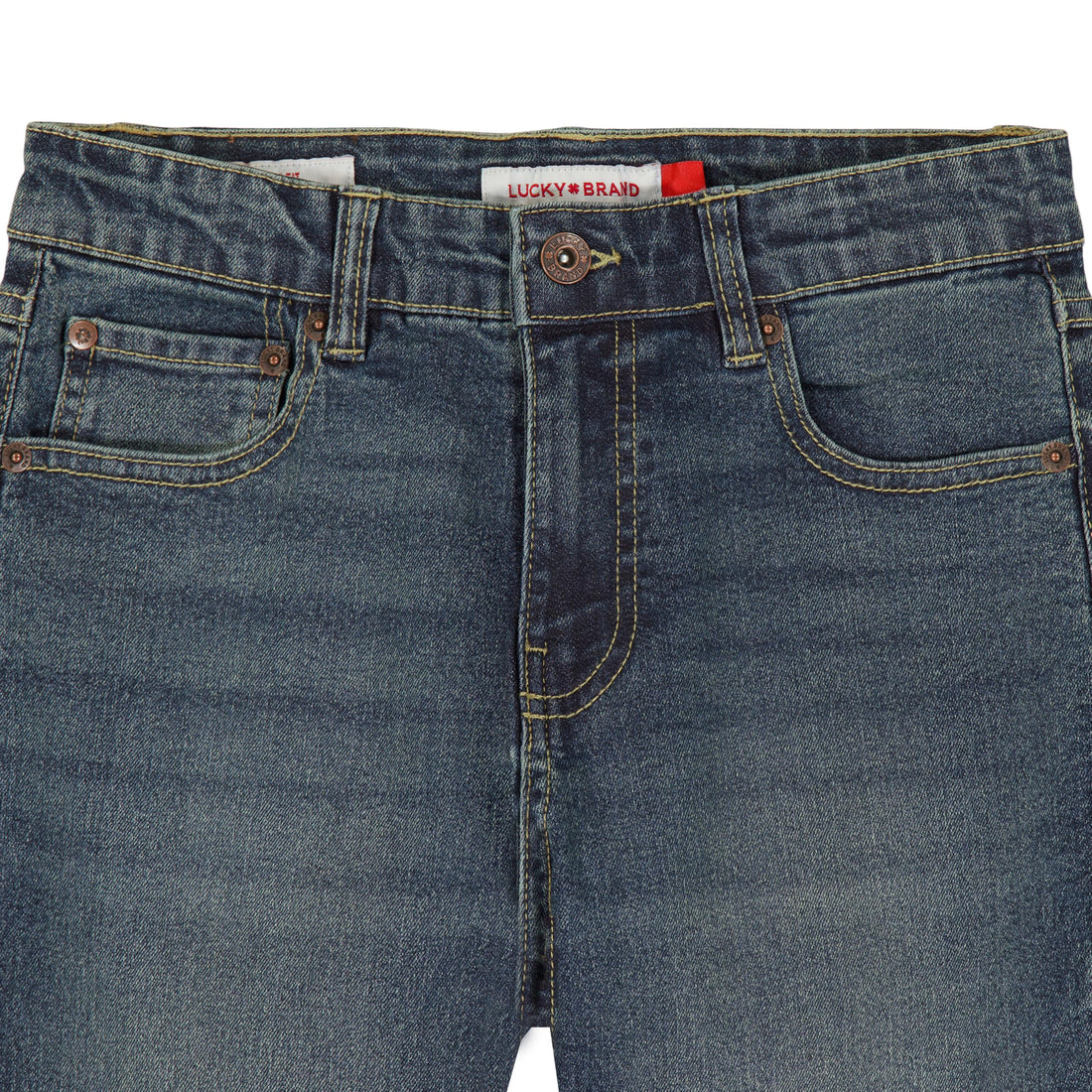Lucky Brand Boys' Loose Fit Stretch Denim Jeans, 5-Pocket Style, Zipper Fly & Button Closure