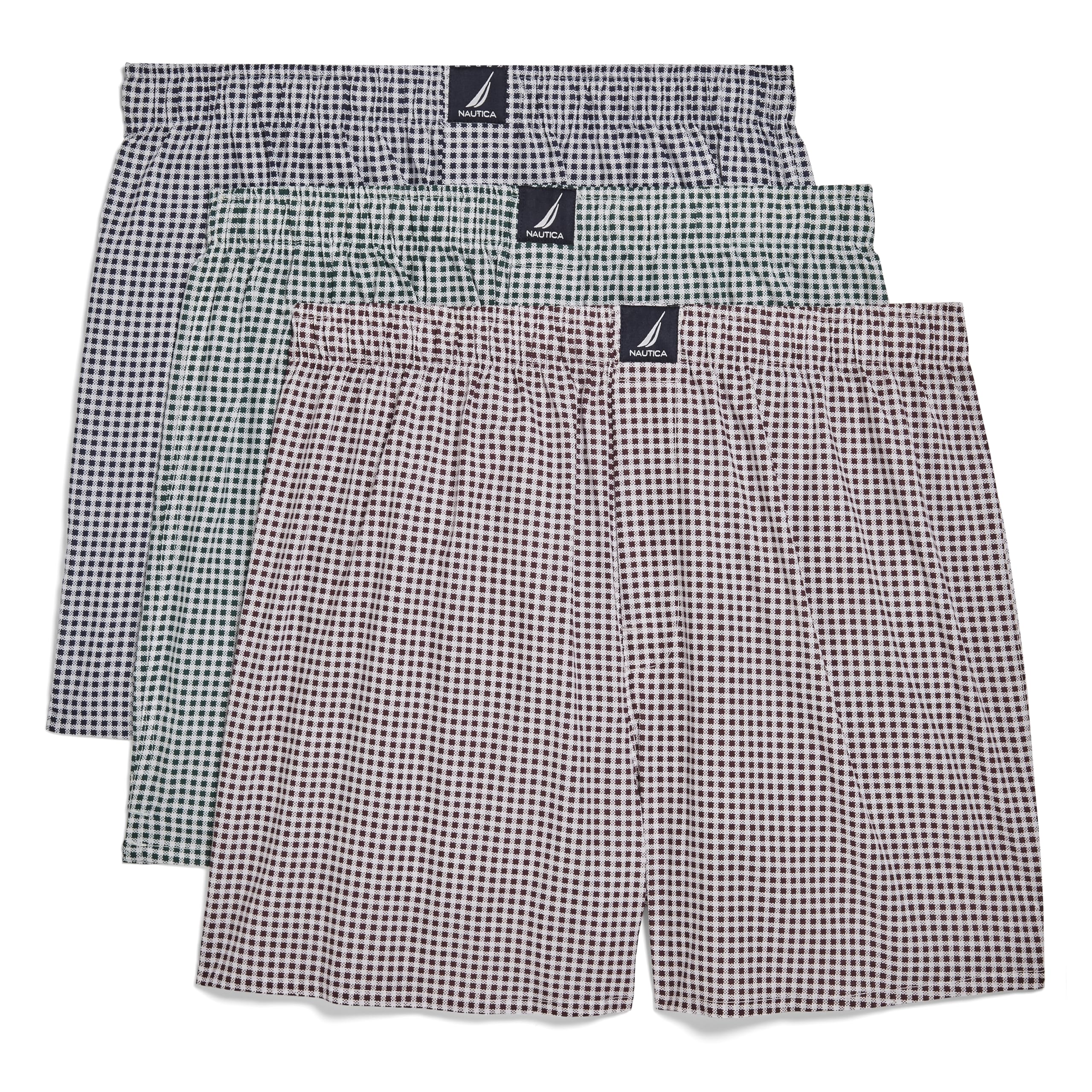 Nautica Men's Classic Cotton 3-Pack Woven Boxers