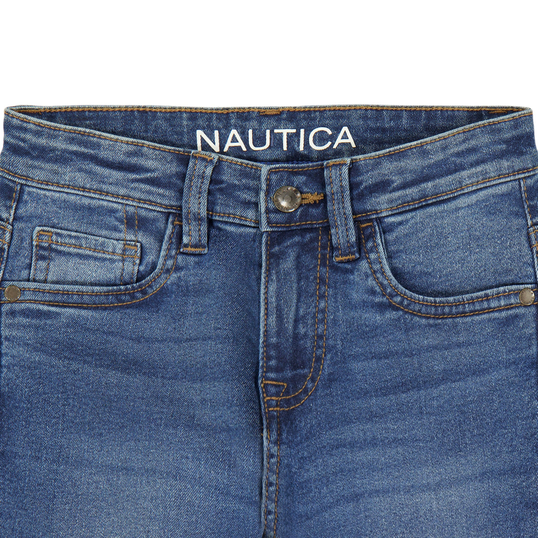 Nautica Boys' Classic Fit Straight Leg Denim Jeans, 5-Pocket Style, Zipper Fly & Button Closure