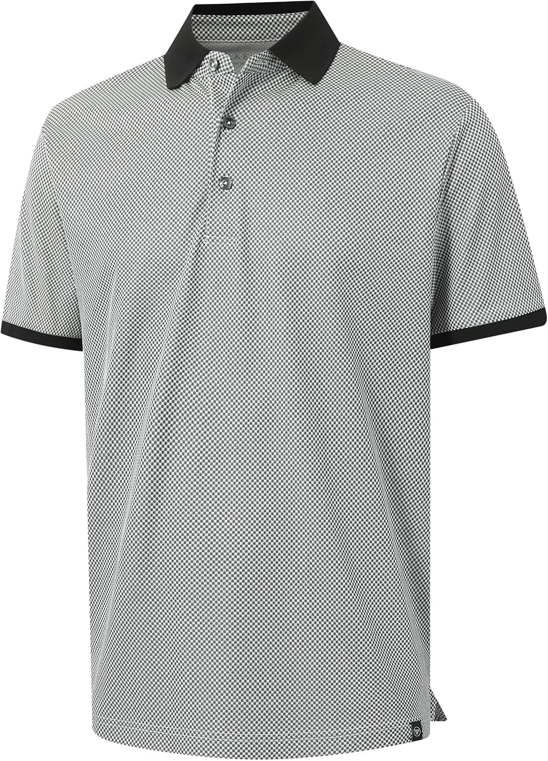 M MAELREG Mens Golf Polo Shirts Jacquard Ribbed Collar Performance Moisture Wicking Dry Fit Short Sleeve Golf Shirts for Men