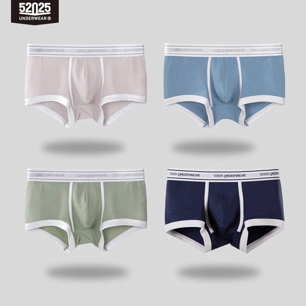 52025 Men's Cotton Modal Boxers (4-Pack) – Silky-Soft Fabric, Anatomical Contoured Pouch and Comfortable Everyday Fit