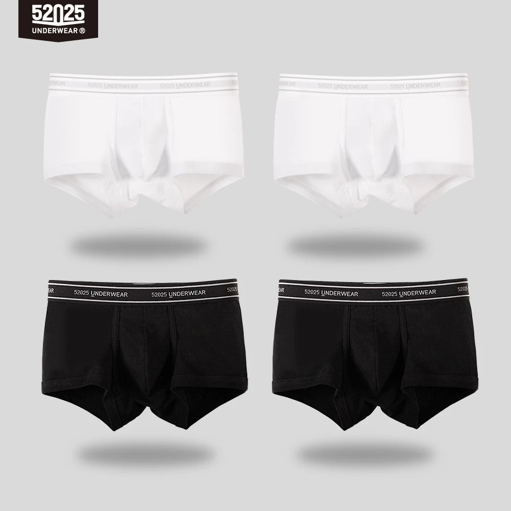52025 Men's Cotton Modal Boxers (4-Pack) – Silky-Soft Fabric, Anatomical Contoured Pouch and Comfortable Everyday Fit