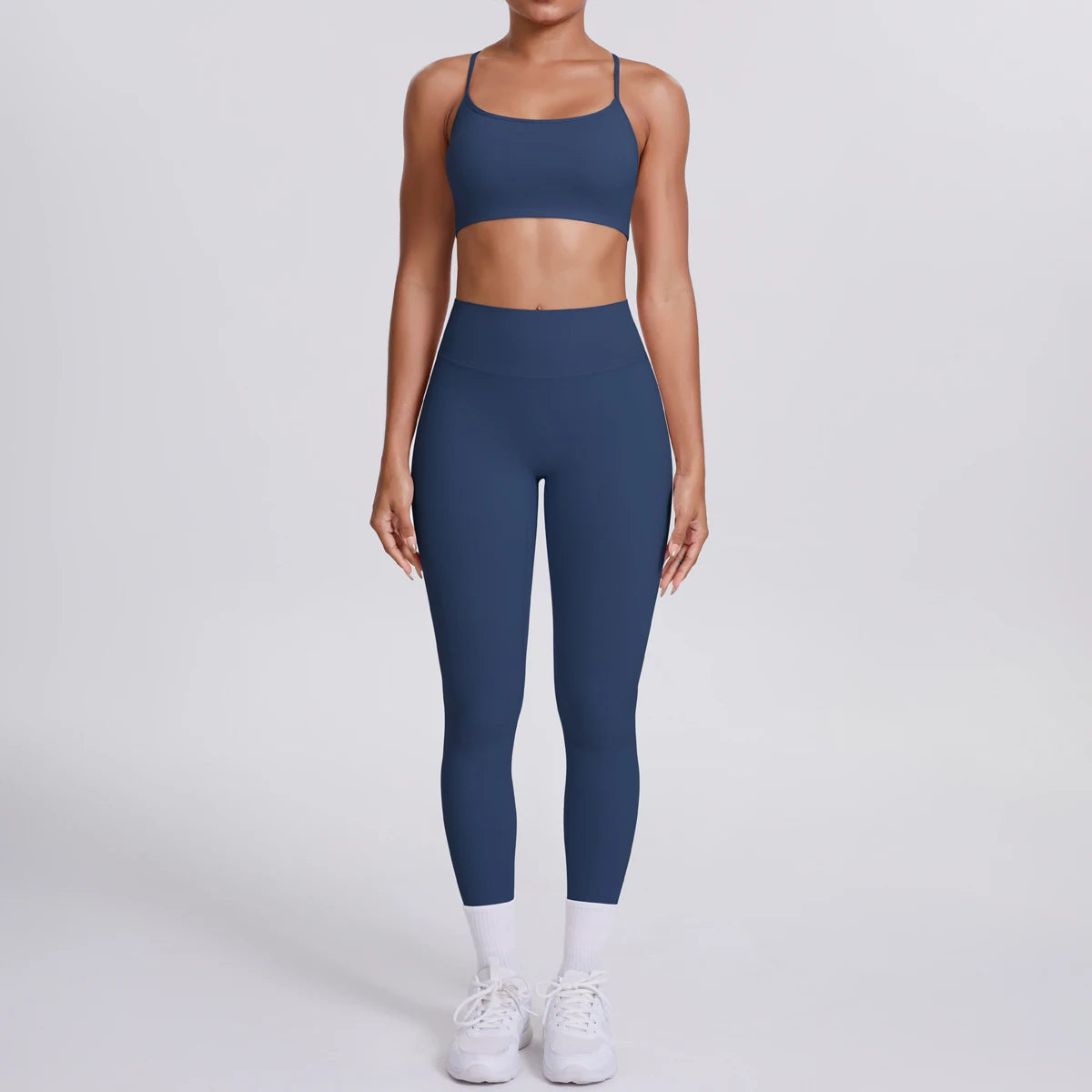 Yoga Suit Sports Set Gym Seamless High Impact Sports Bra Women's High Waist and Hips Tight Peach Buttocks Pants Womens Sportswea - ATFH