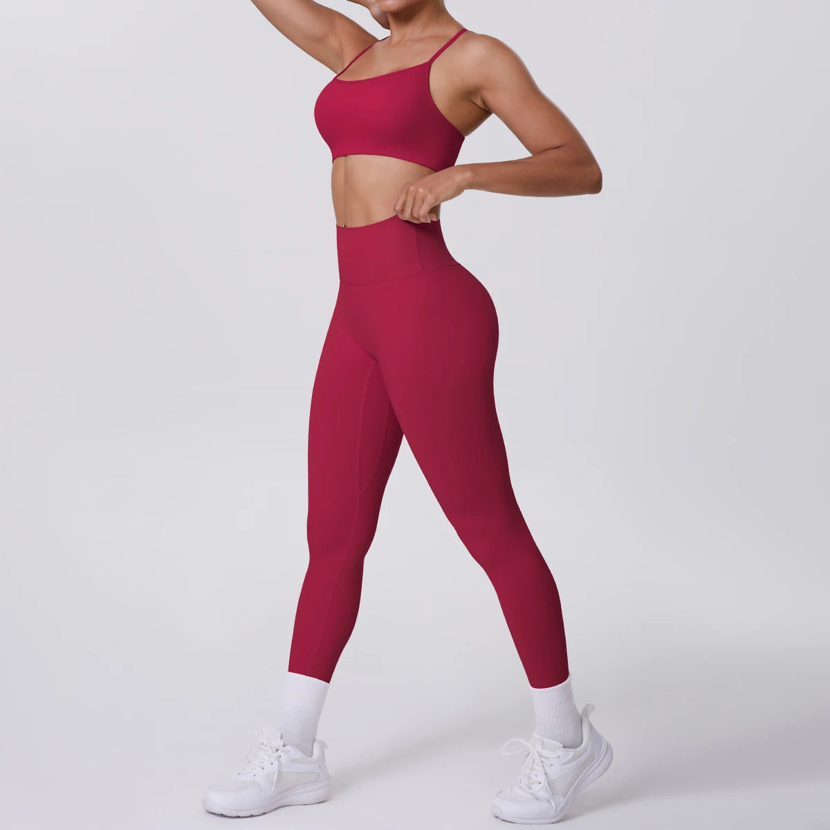 Yoga Suit Sports Set Gym Seamless High Impact Sports Bra Women's High Waist and Hips Tight Peach Buttocks Pants Womens Sportswea - ATFH