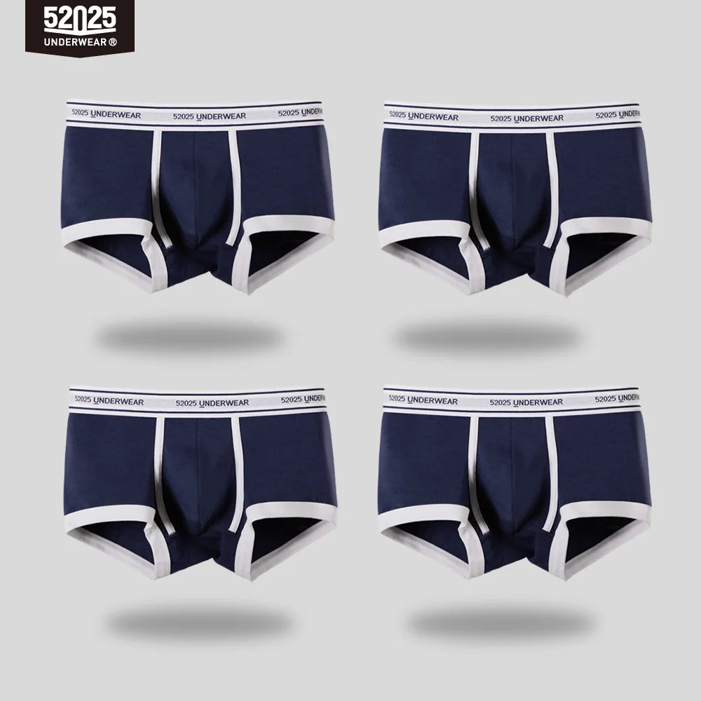 52025 Men's Cotton Modal Boxers (4-Pack) – Silky-Soft Fabric, Anatomical Contoured Pouch and Comfortable Everyday Fit