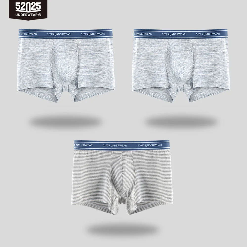 52025 Men's Cotton Modal Boxers (3-Pack) – Silky-Soft Fabric, Anatomical Contoured Pouch and Comfortable Everyday Fit