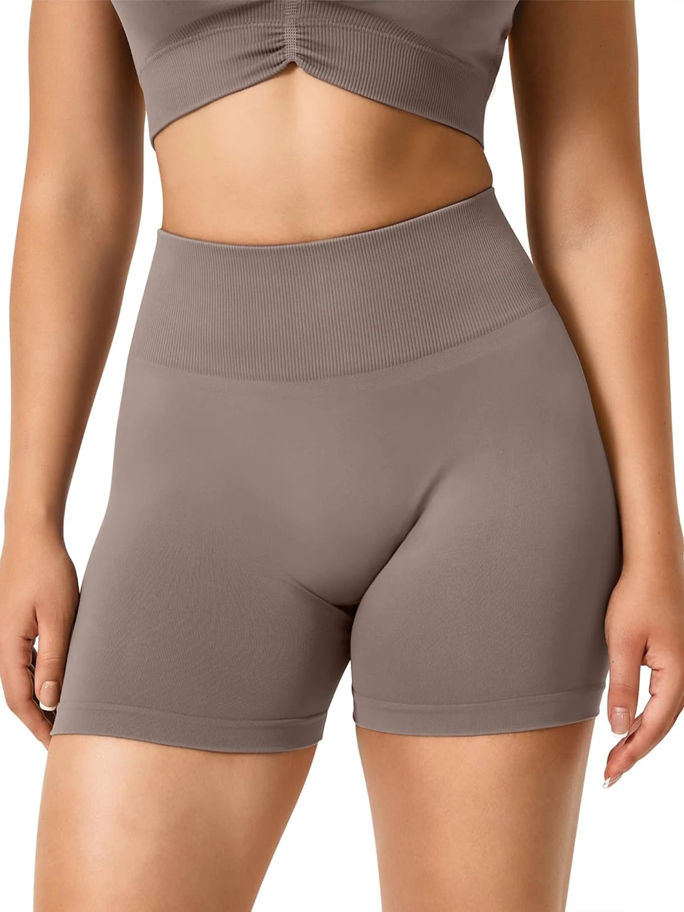 TAYOEA Seamless Yoga Shorts Women High Waist Tummy Control Matte Naked Feeling Gym Shorts Scrunch Butt Lifting Sport Shorts Squat Proof Workout Running Biker Shorts Fitness Apparel Tahsi Fashion House