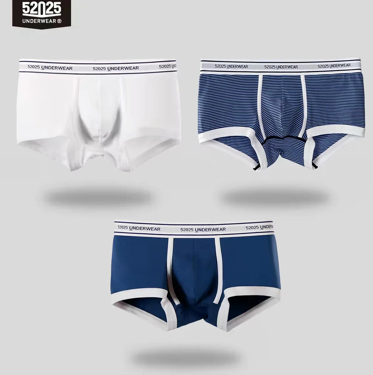 52025 Men's Cotton Modal Boxers (3-Pack) – Silky-Soft Fabric, Anatomical Contoured Pouch and Comfortable Everyday Fit