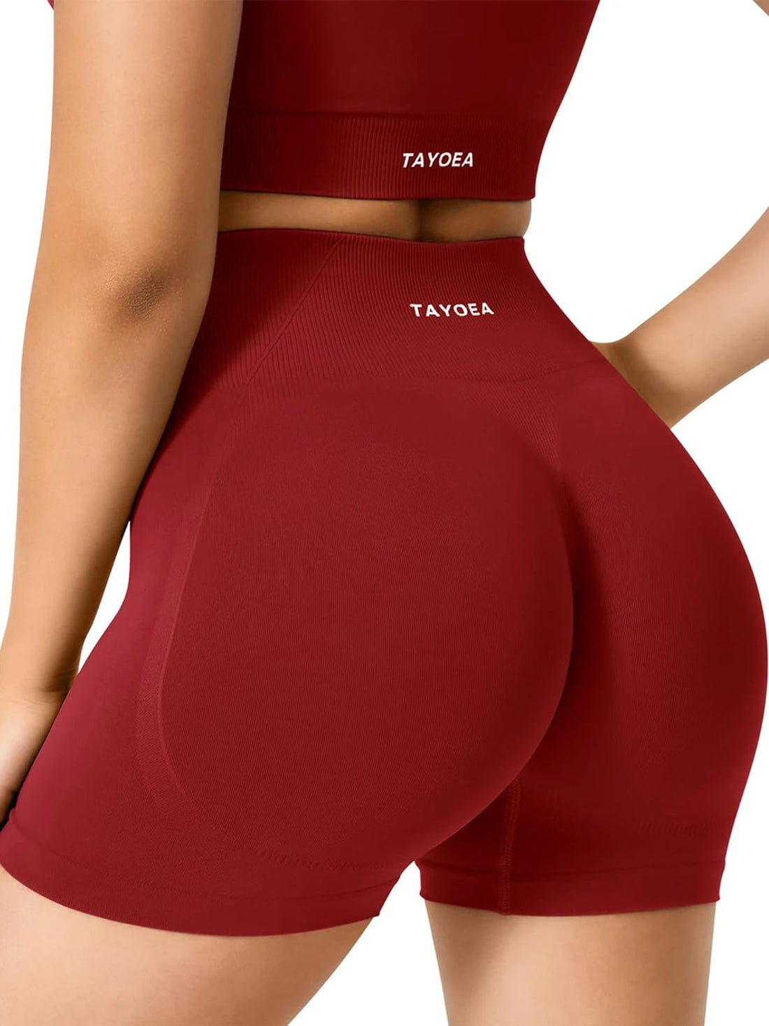 TAYOEA Seamless Yoga Shorts for Women, High-Waisted Tummy Control Fitness Shorts, Peach Lift Butt-Enhancing Sports Shorts, Tight-Fitting Quick-Dry Anti-Exposure Shorts, Outdoor Running Training Wear, Cycling Shorts Tahsi Fashion House