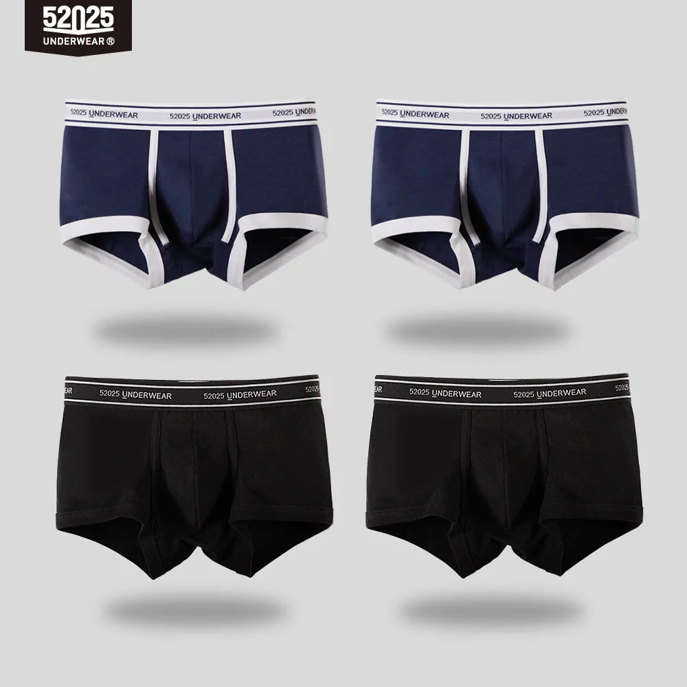 52025 Men's Cotton Modal Boxers (4-Pack) – Silky-Soft Fabric, Anatomical Contoured Pouch and Comfortable Everyday Fit