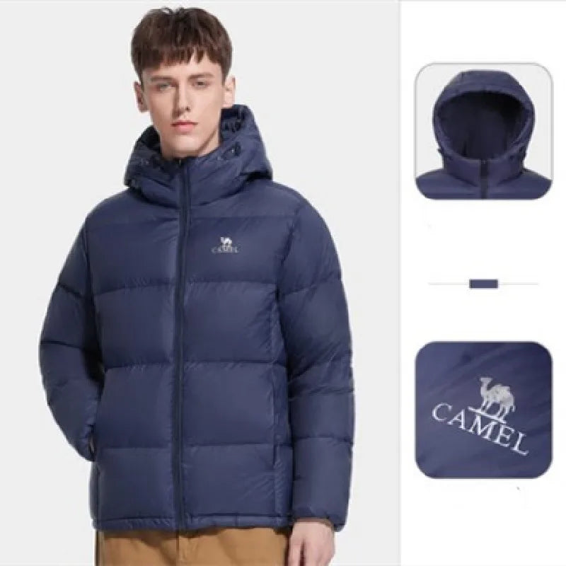 GOLDEN CAMEL Down Jackets Women Warm Hooded Thickened Bread Hiking Jacket for Men 2023 Puffer Heated Clothes Men's Winter Coats